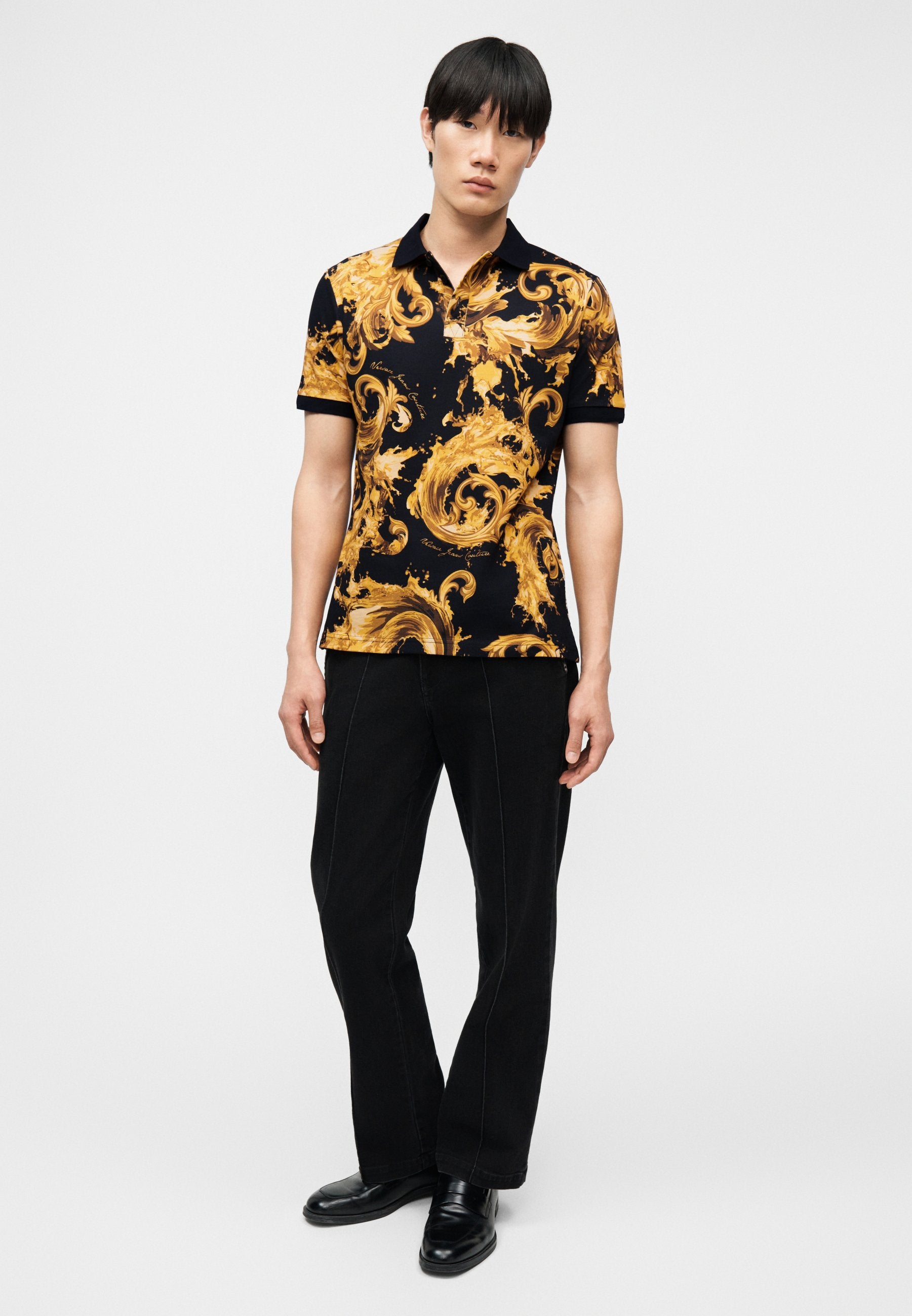 PRINT - Polo shirt - black/gold-coloured