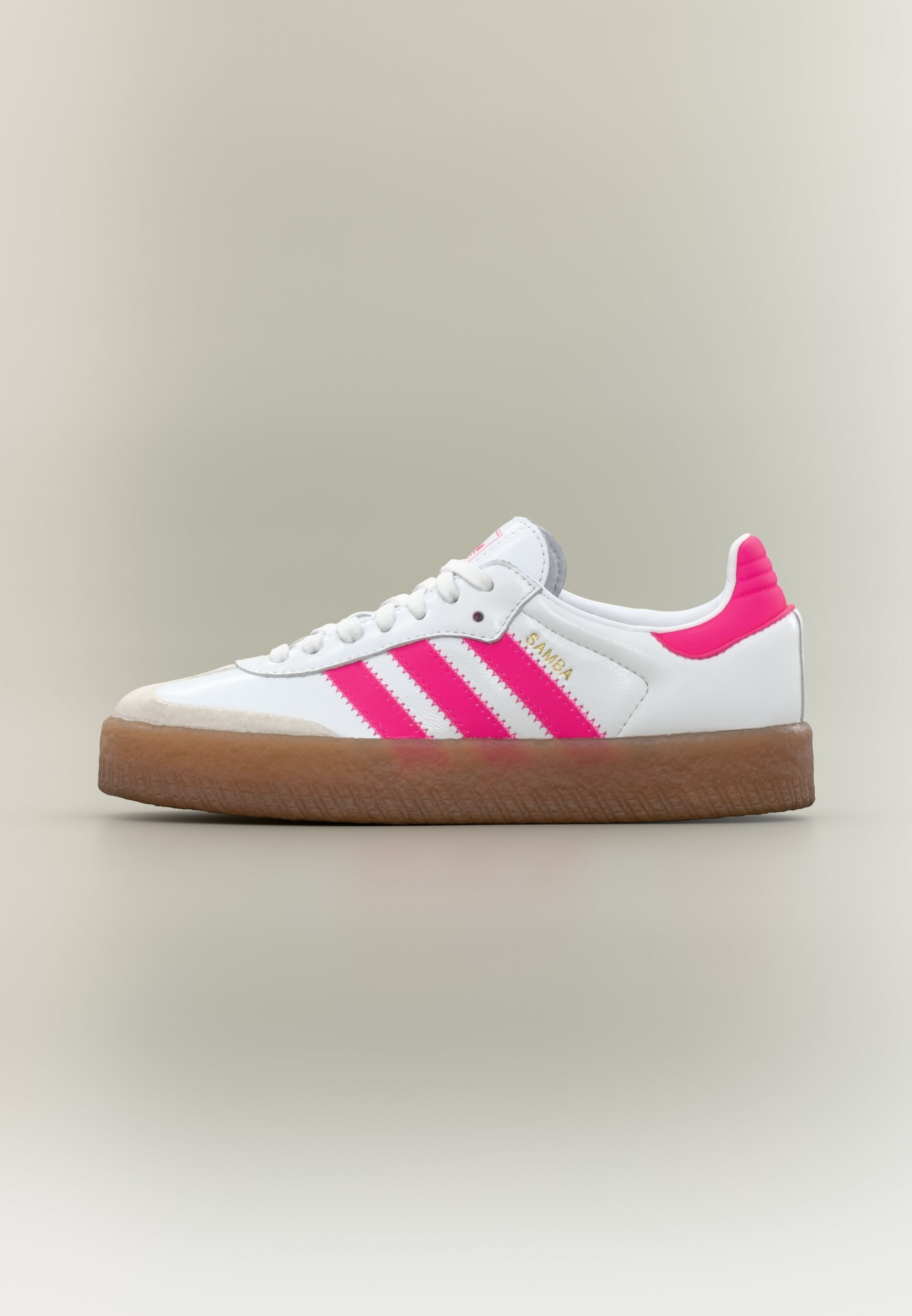 SAMBAE UNISEXE - Baskets - footwear white/shock pink/gold-coloured metallic