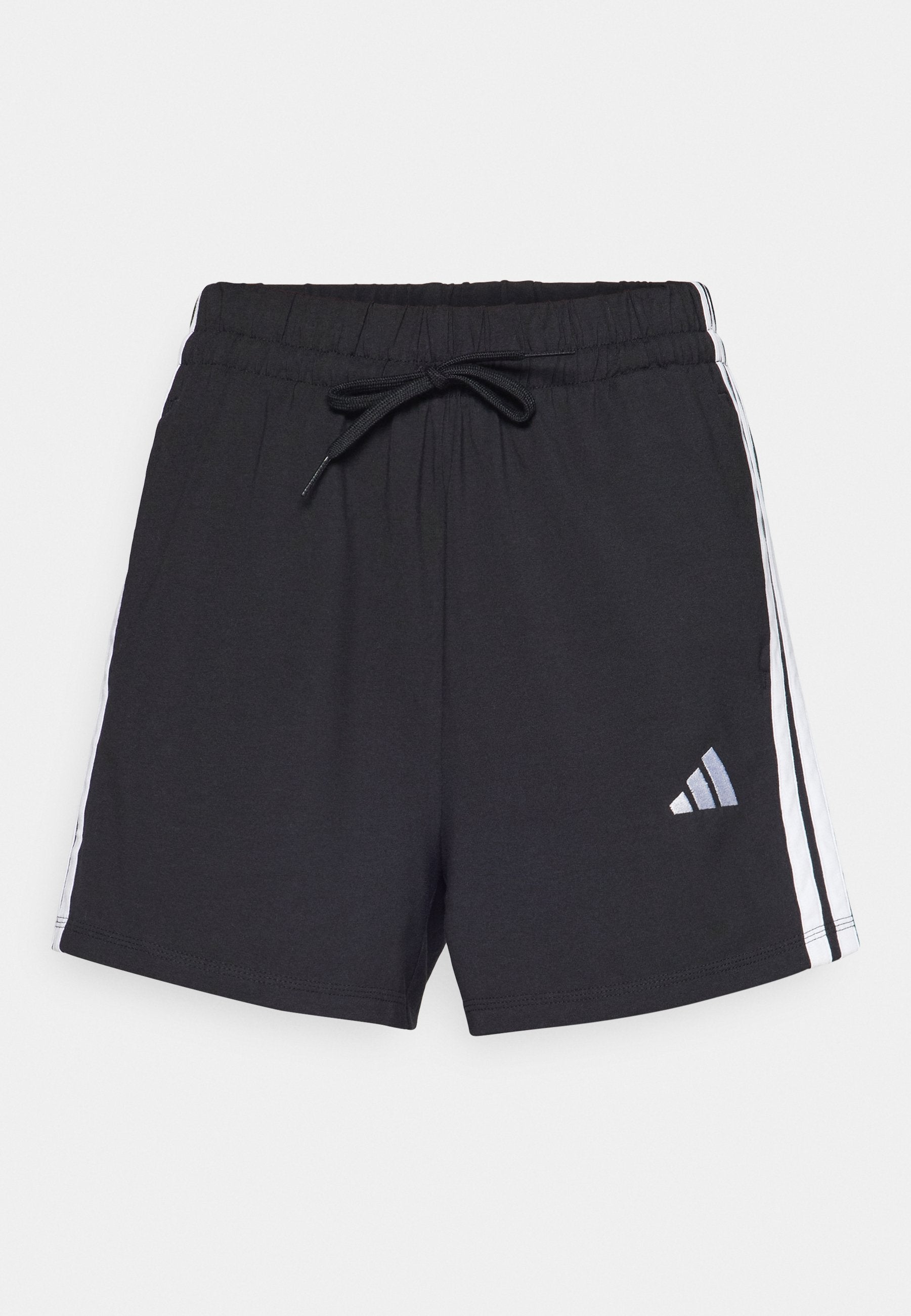 ESSENTIALS 3 STRIPES COTTON - Sports shorts - black/white