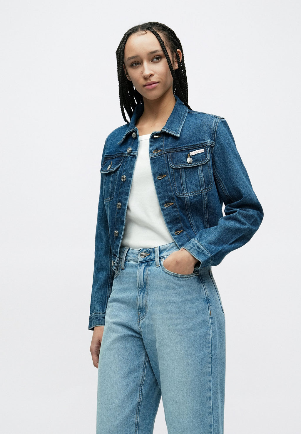 CROPPED JACKET  - Denim jacket - indigo park