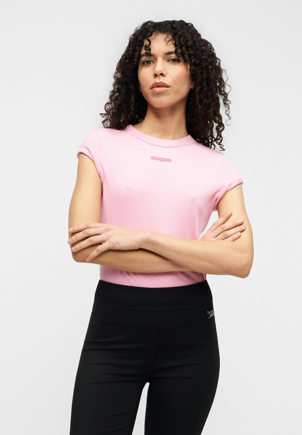 LOGO SLIM KICK FLARE LEGGINGS - Leggings - Trousers - black
