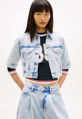 CROPPED REGULAR DENIM TRUCKER JACKET - Denim jacket - denim light