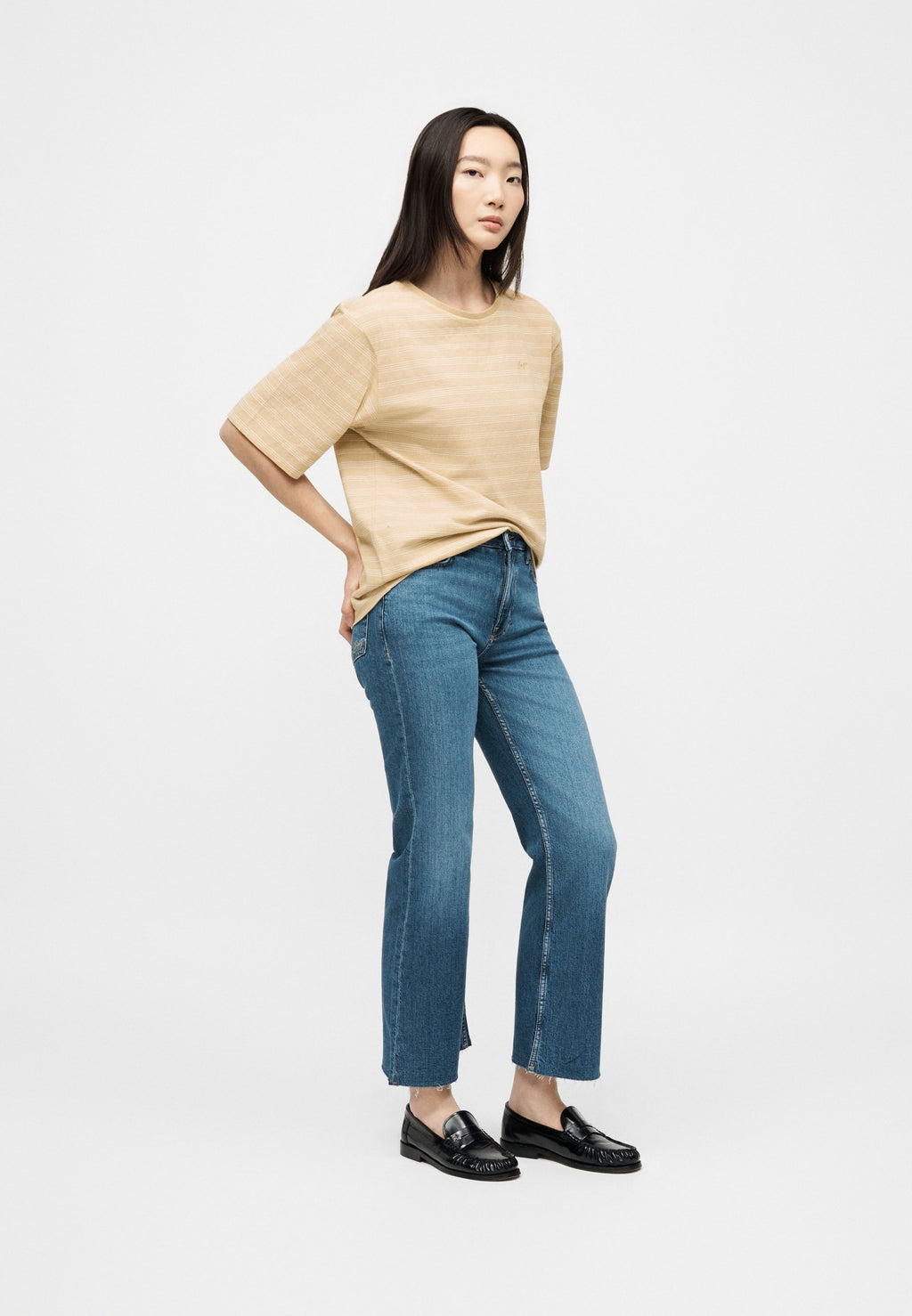 STRIPE - Print T-shirt - beige