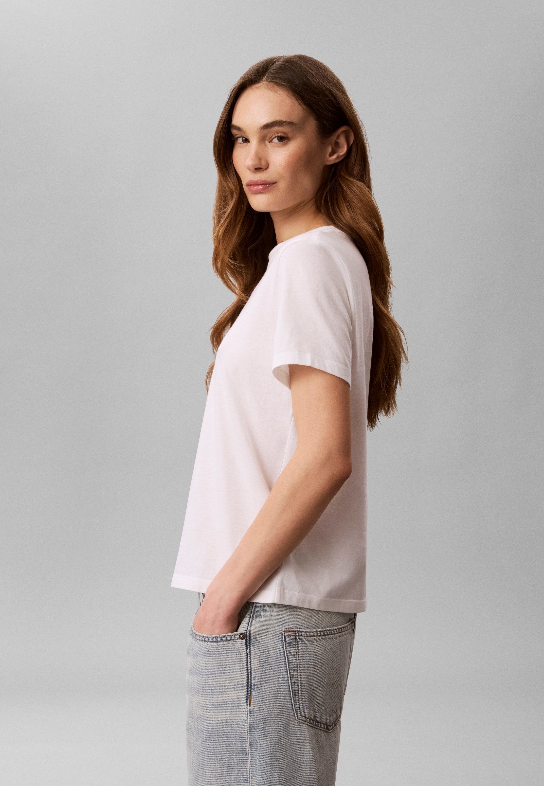 CLASSIC SEASONAL MONOLOGO TEE - Basic T-shirt - bright white