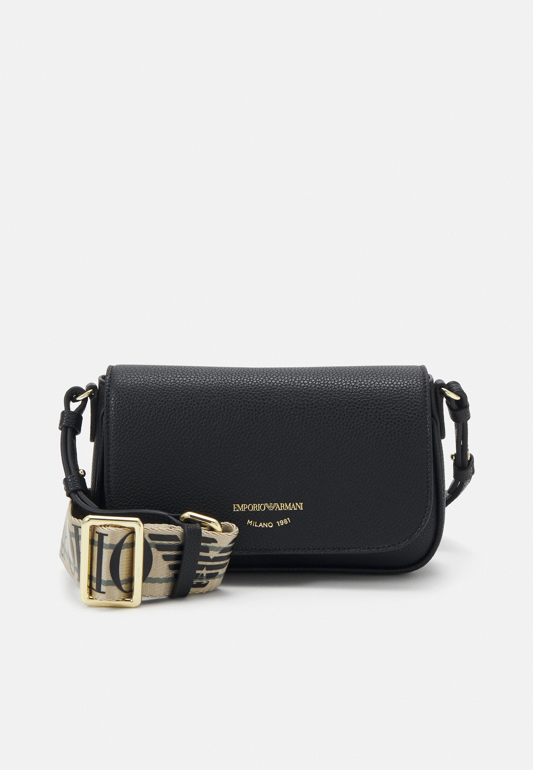 FLAP CROSS - Cross body bag - nero/silver-coloured