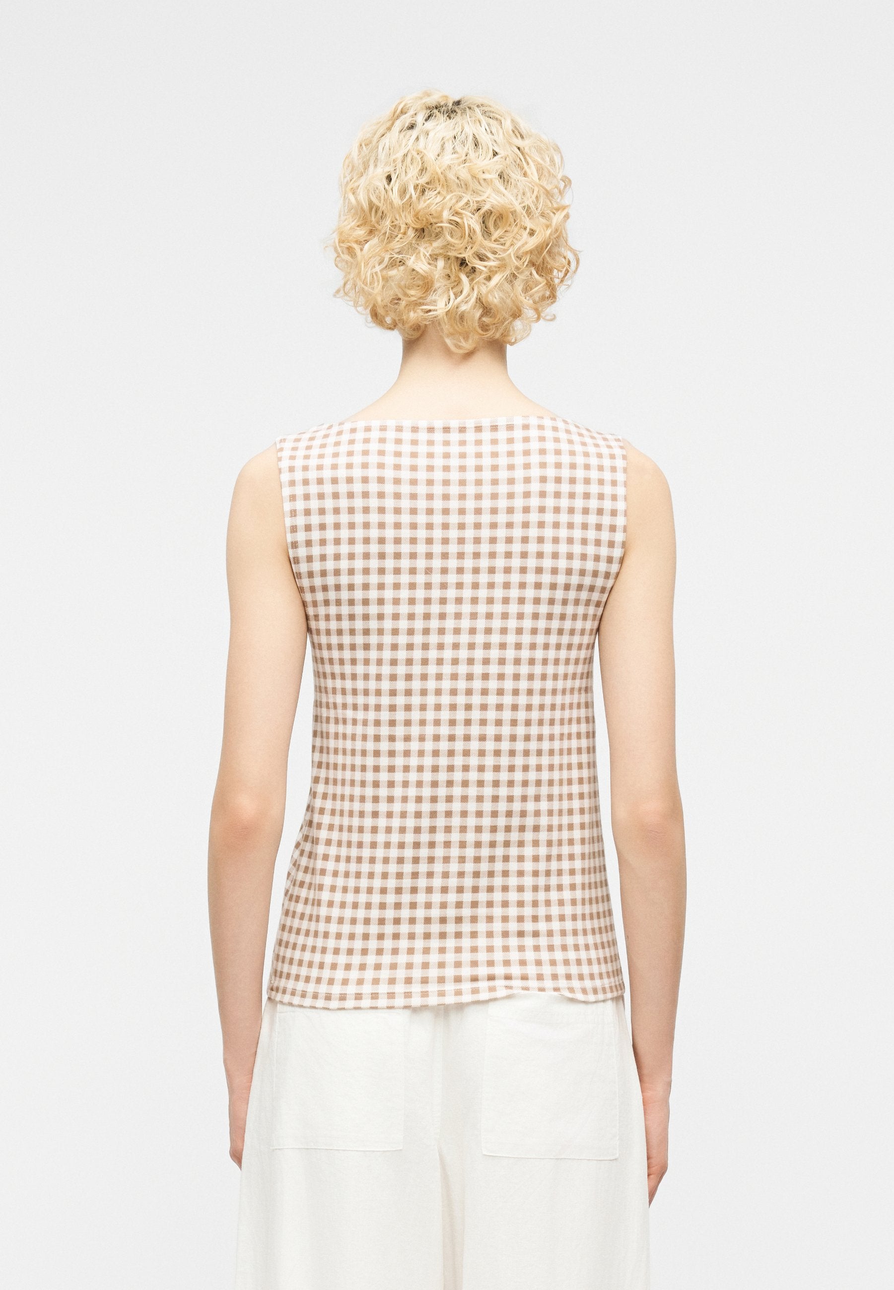 BOAT NECK TANK - Top - khaki