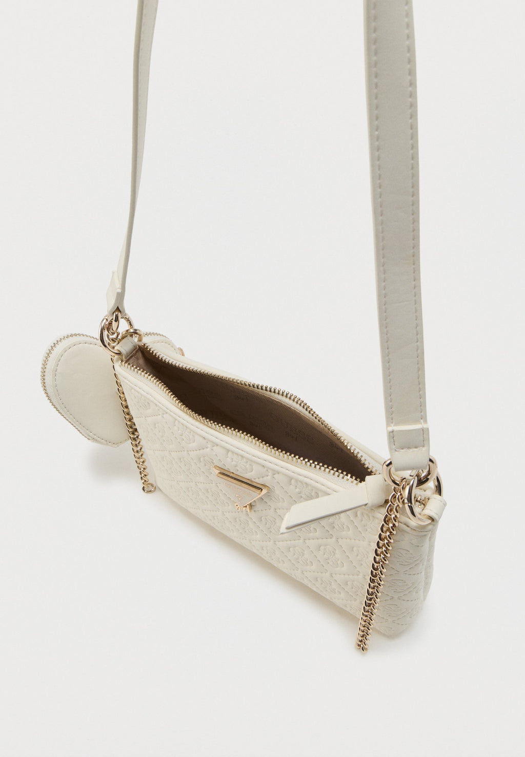 DEBOSSED MINI CROSSBODY UNISEX - Handbag - cream white