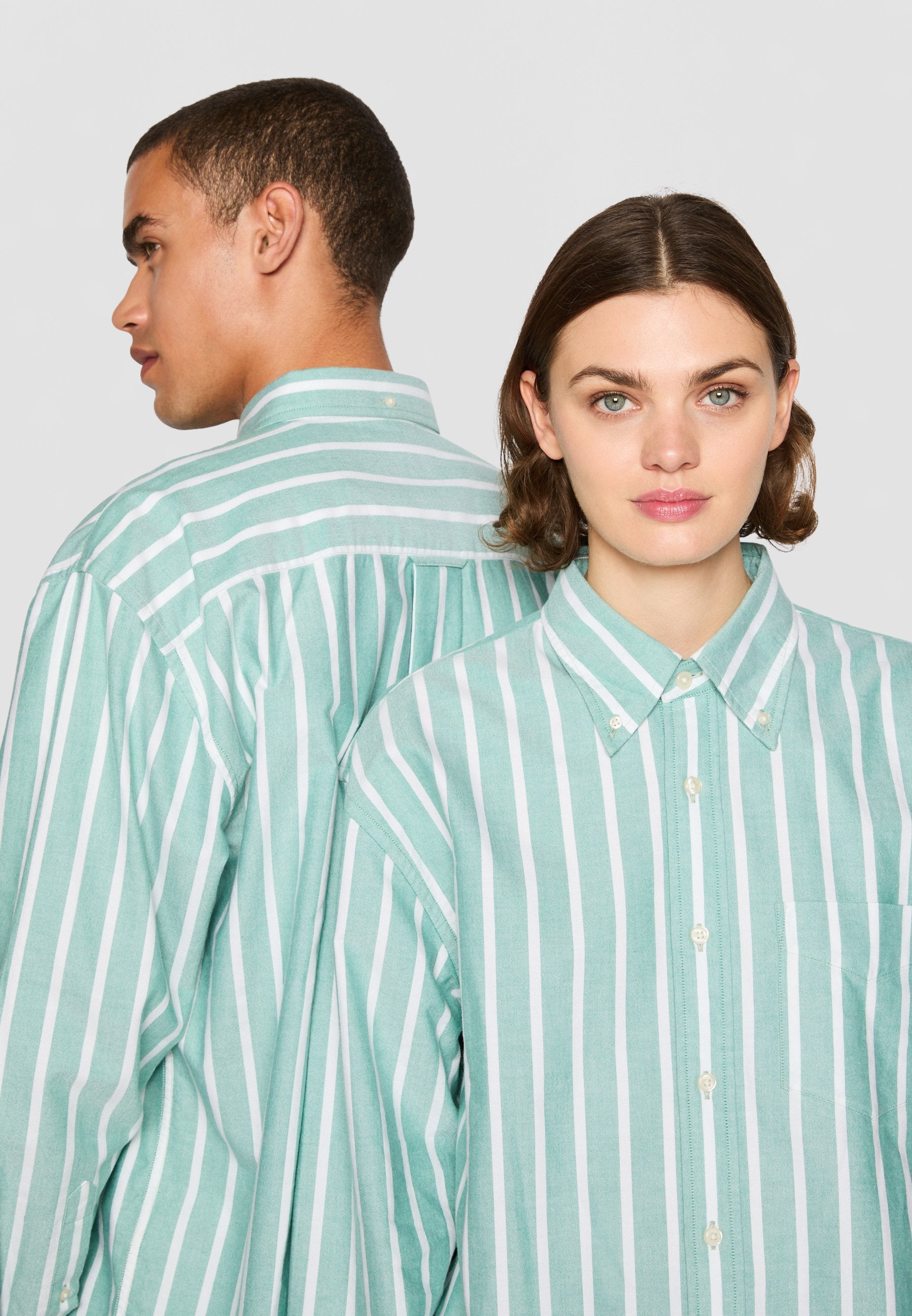 EXCLUSIVE HERITAGE 2.0 REL OXFORD STRIPE SHIRT - Bluz - koyu yeşil
