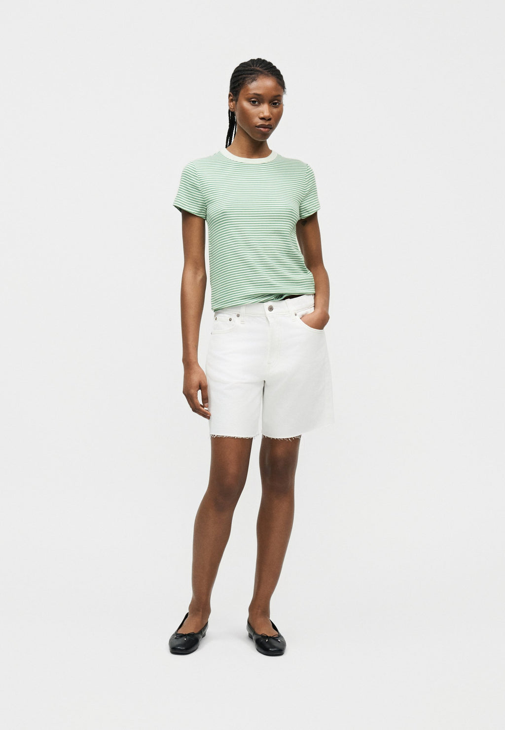 CREW - Print T-shirt - green/white