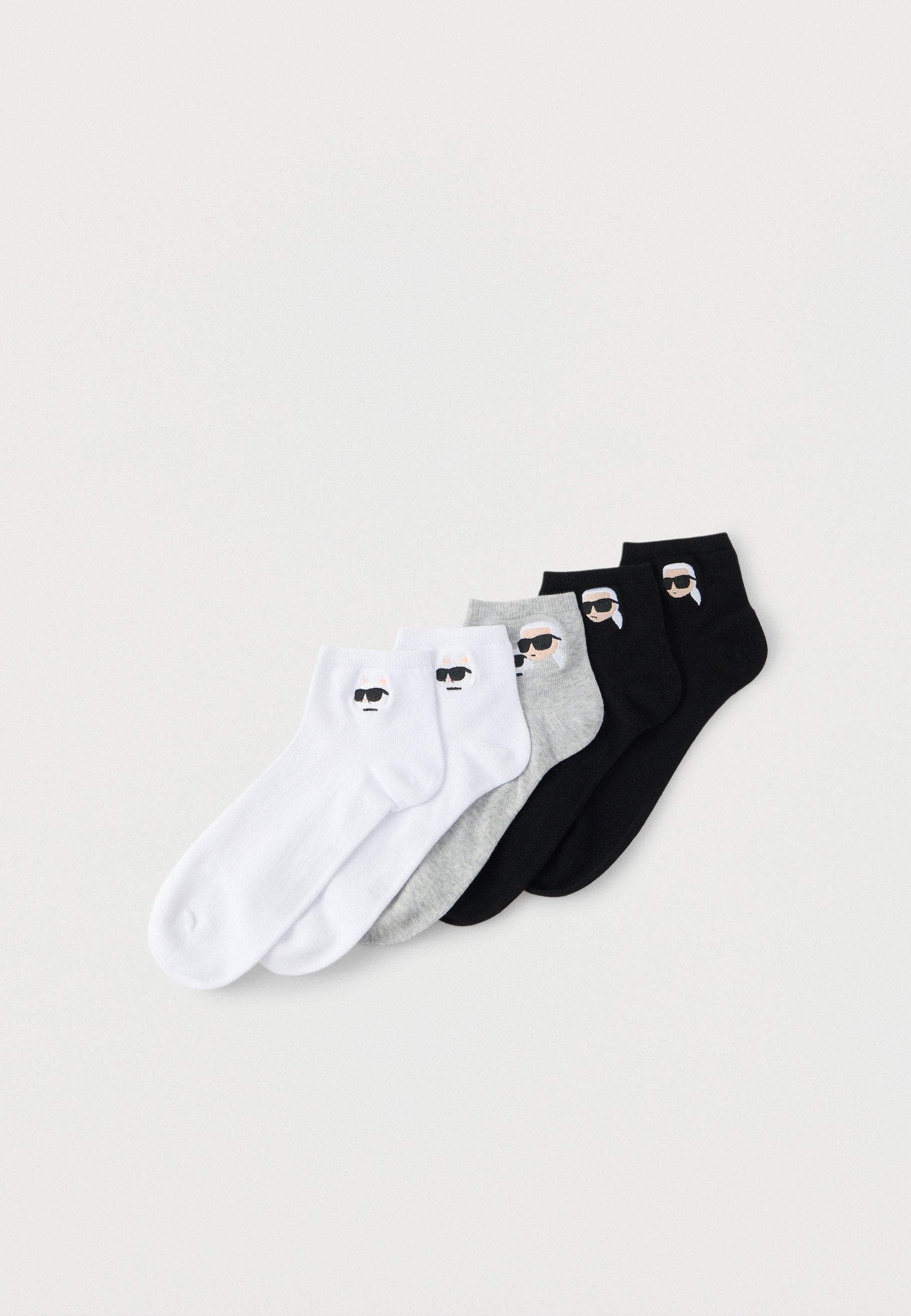 IKON SHORT SOCKS 5 PACK UNISEX - Sneaker socks - black/white/grey