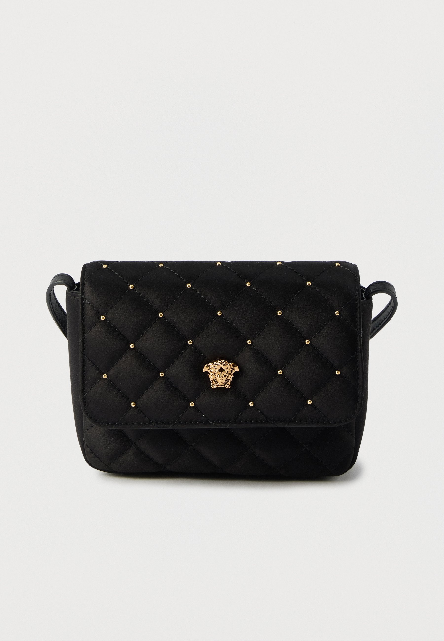 BORSA TRACOLLA RASO TRAPUNTATO BORCHIE UNISEX - Cross body bag - black/gold-coloured