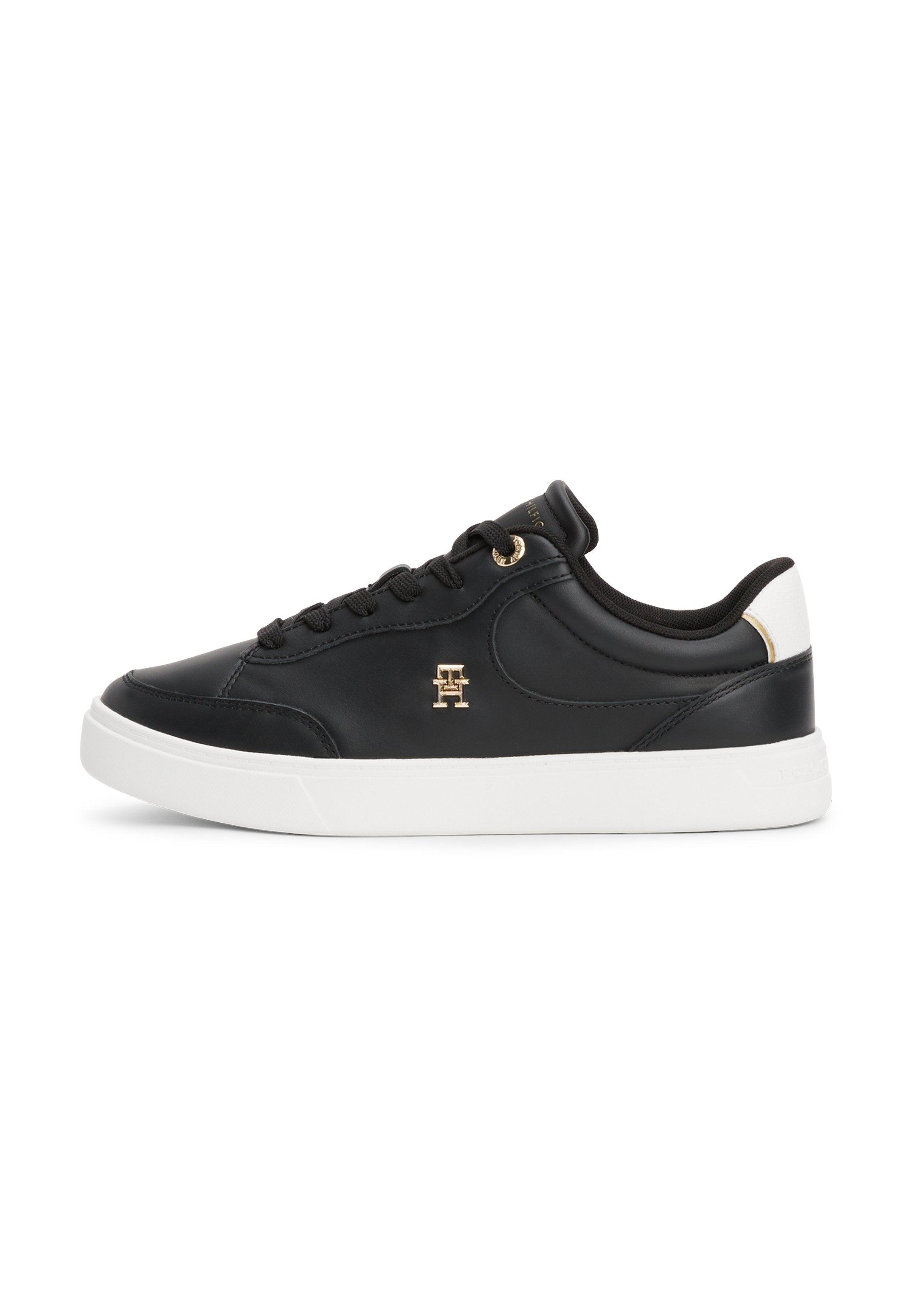 BASKETS EN CUIR TH MONOGRAM - Baskets - noir