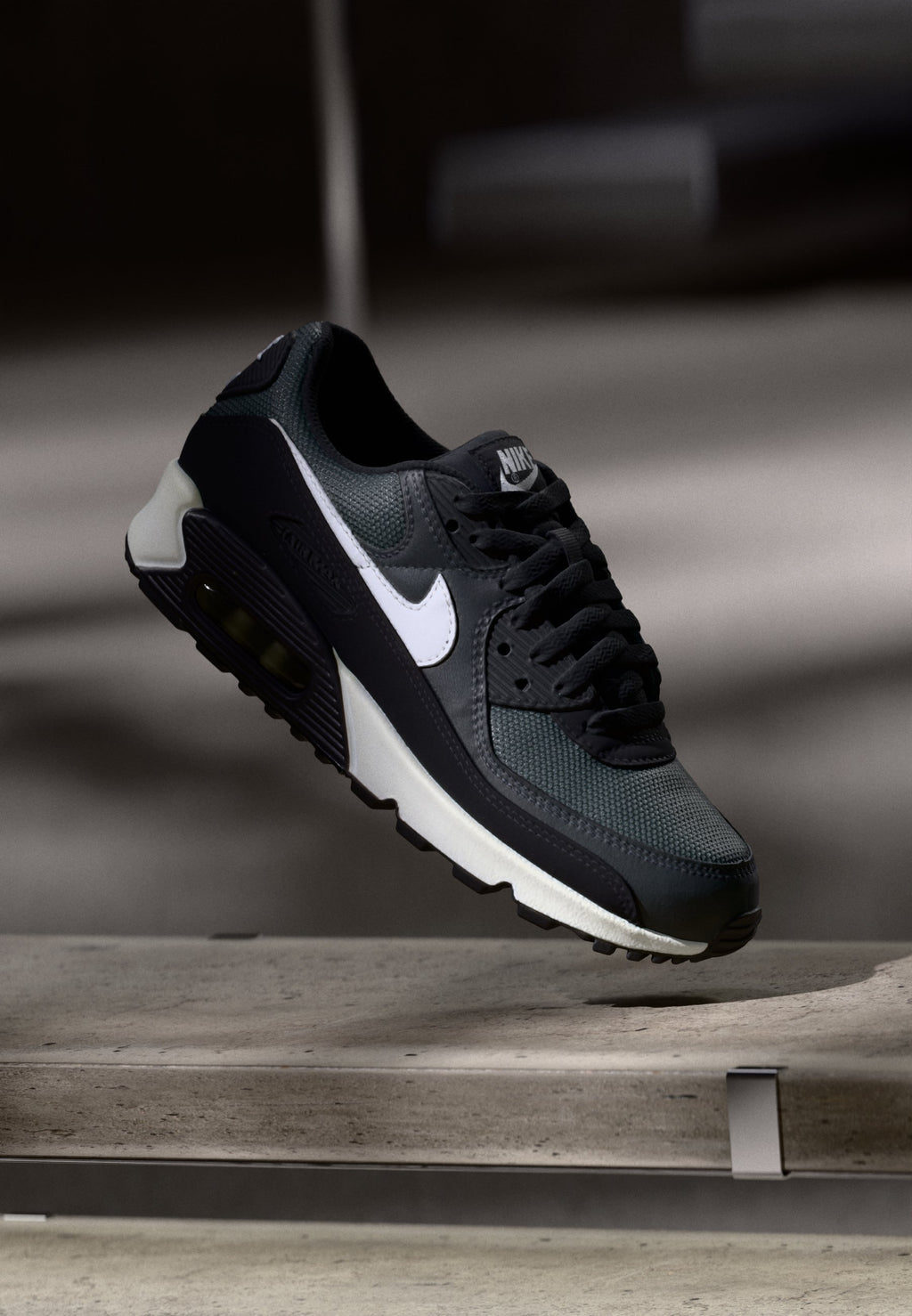 AIR MAX 90 - Spor ayakkabı - siyah/beyaz/metalik gümüş renkli