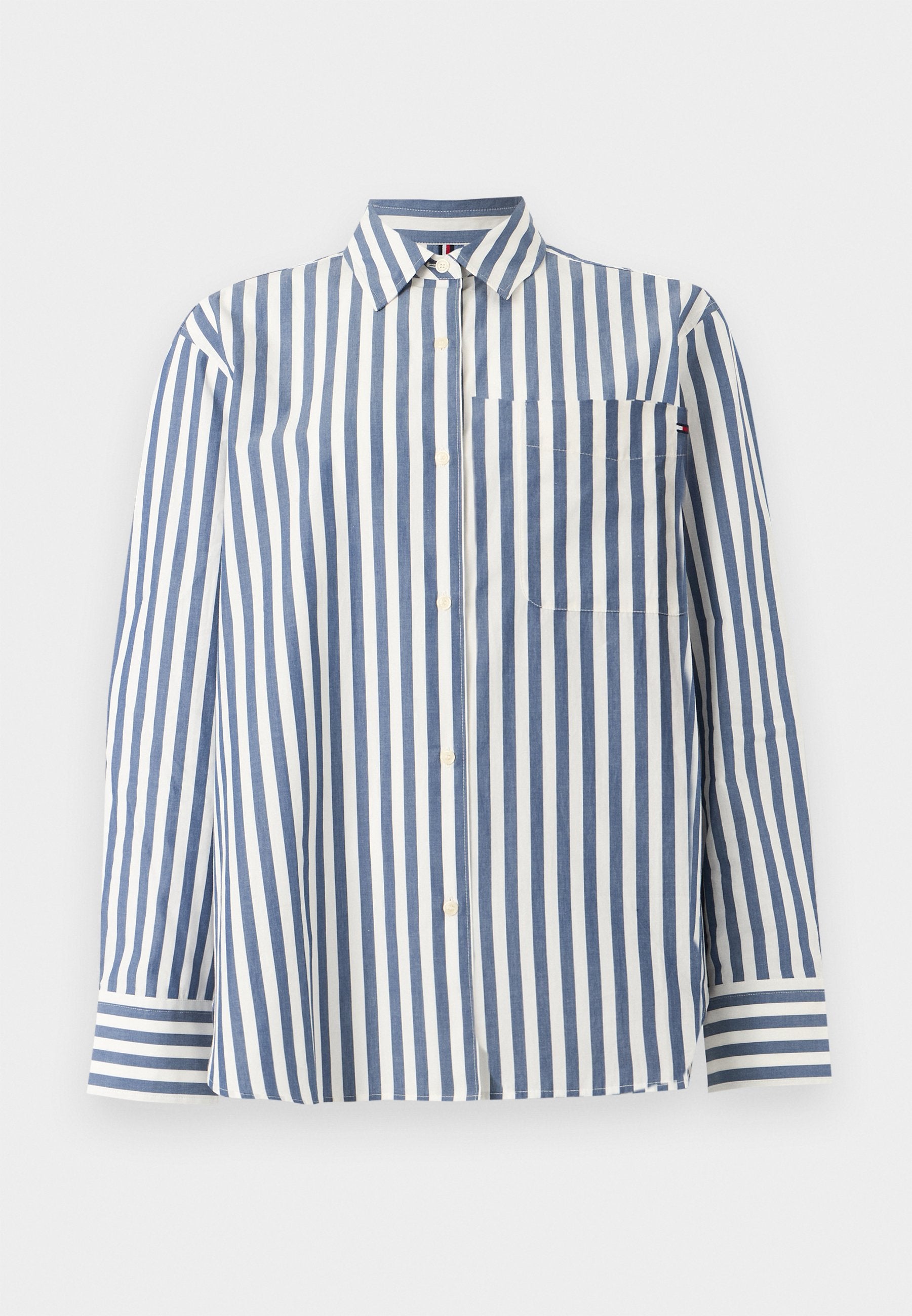 CHEMISE CLASSIQUE SURDIMENSIONNÉE EN POPELINE - Blouse boutonnée - écru/bleu marine seashore