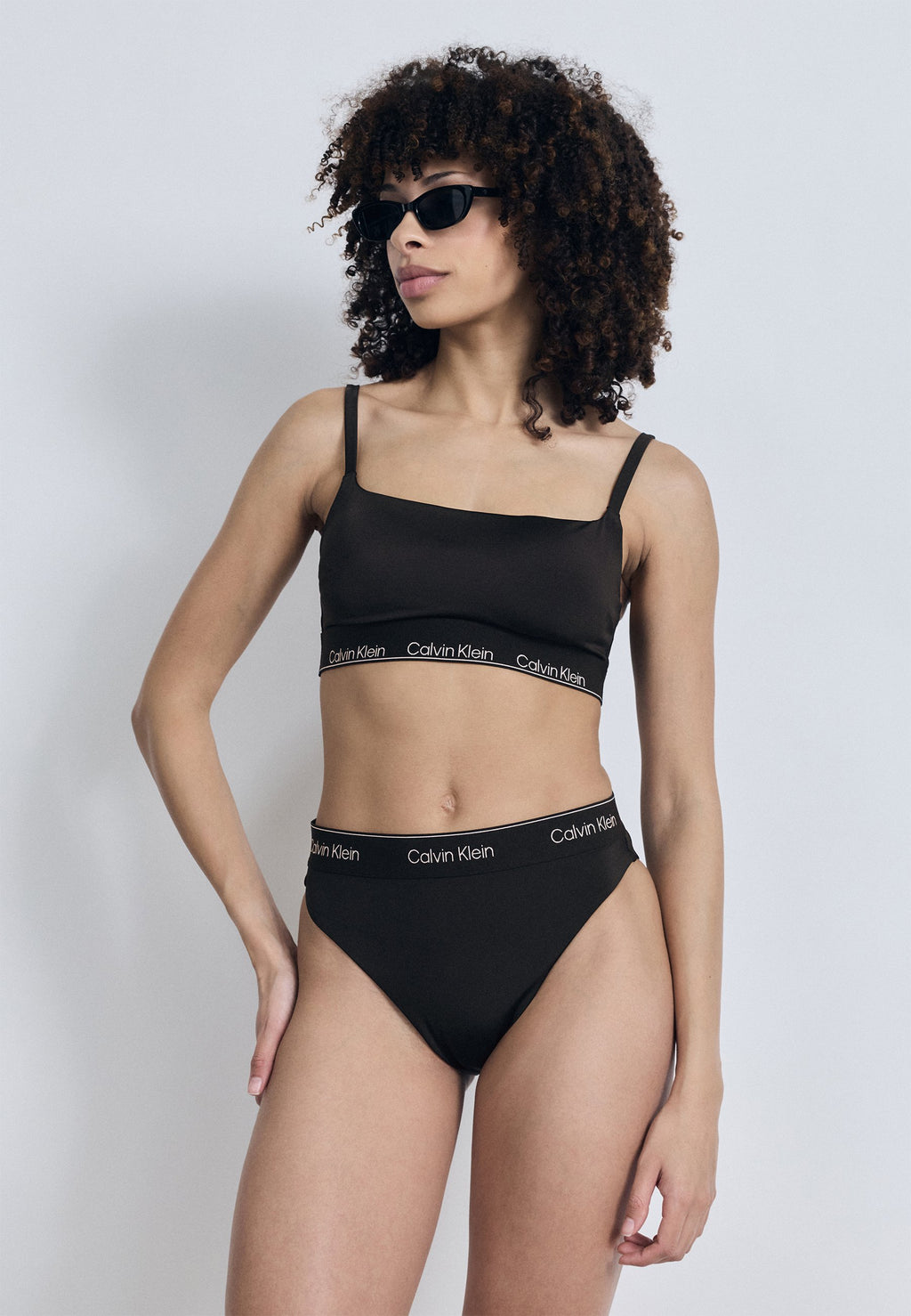 SQUARE NECK BRALETTE ICON SWIM - Bikini üstü - siyah