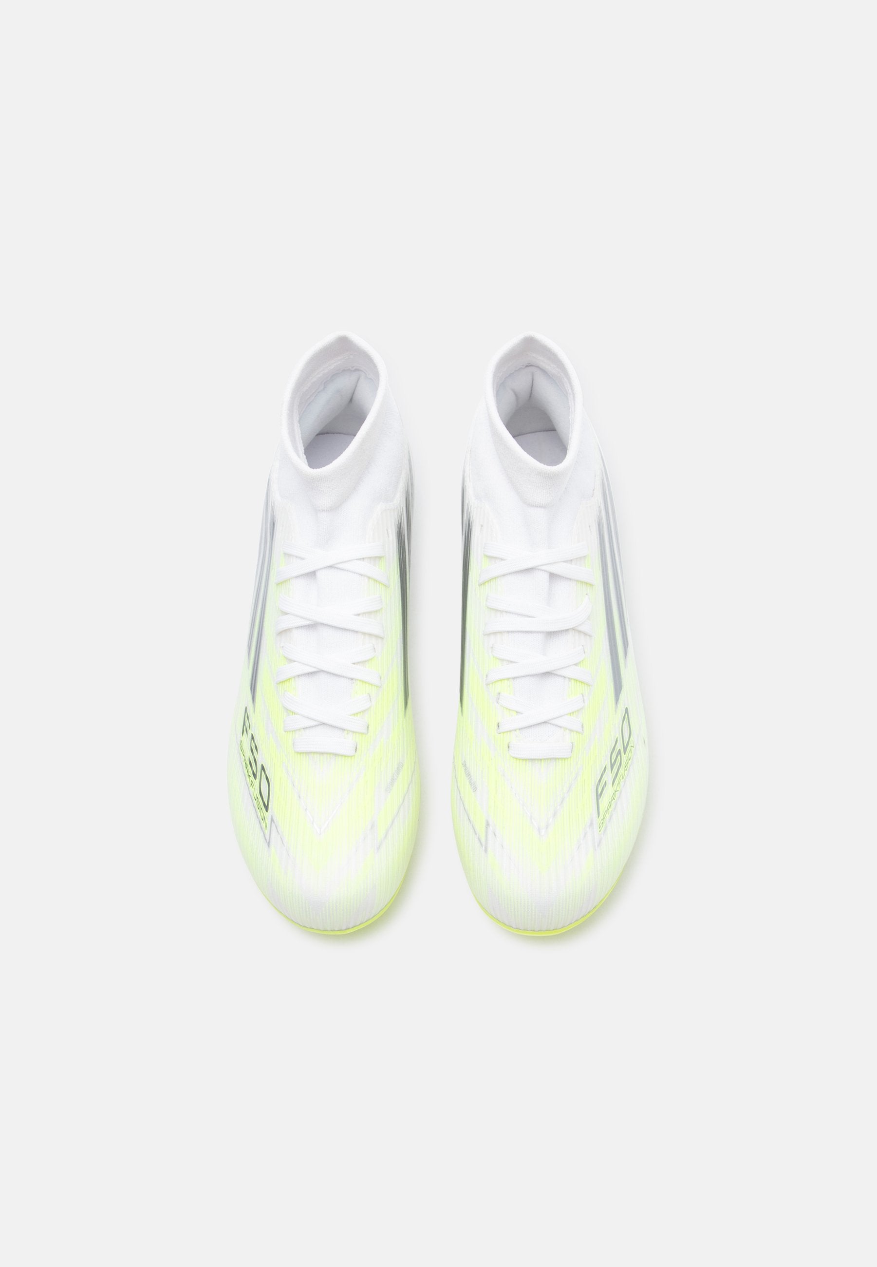 F50 SPARKFUSION LEAGUE MID CUT - Football boots artificial grass - footwear white/iron metallic/hi res yellow