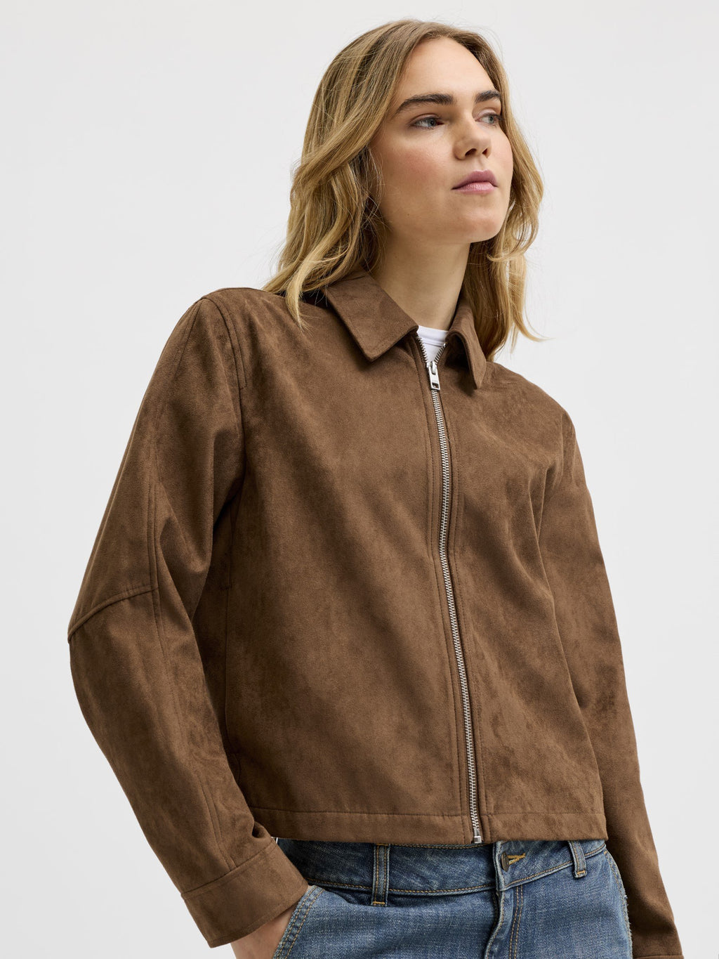 JXRHEA - Faux leather jacket - cognac