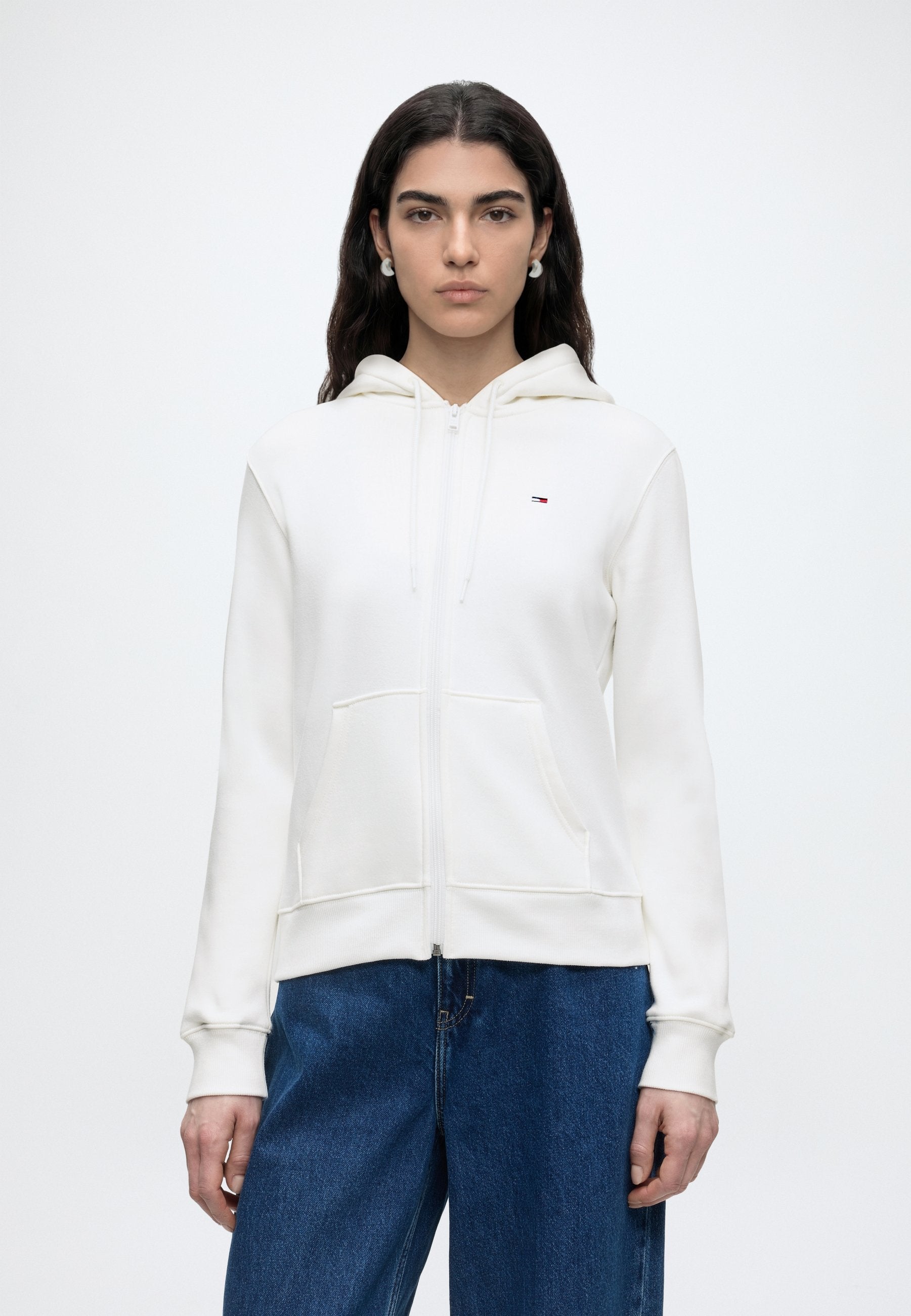 FLAG ZIP  - Zip-up sweatshirt - ecru