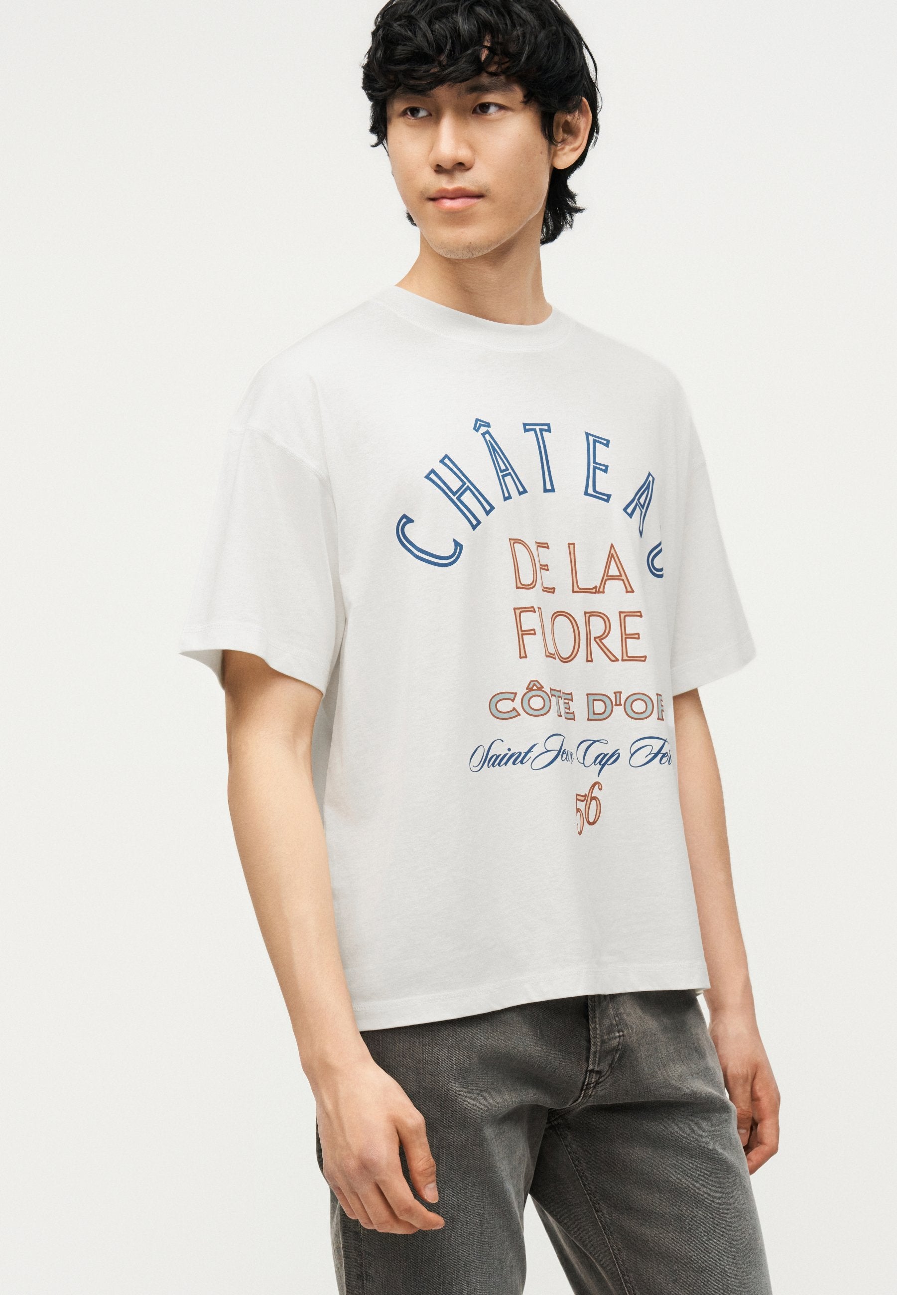 JORMENTON TYPO FRONT TEE CREW NECK - Print T-shirt - snow white