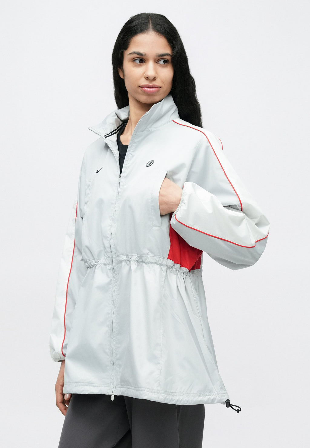 SHOX - Light jacket - grey fog/white/university red