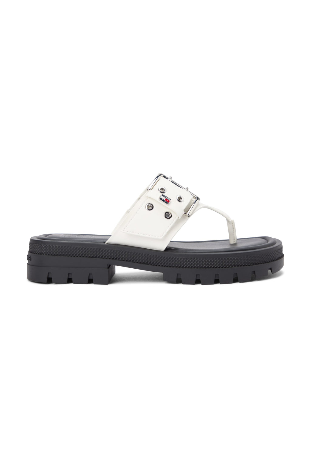 BUCKLE CLEAT TOE POST SANDALS - Sandals - ivory