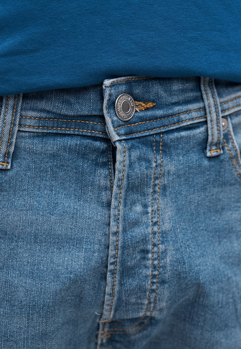 JJIRICK JJORIGINAL - Denim shorts - blue denim