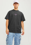 JPRBLAHARVEY INFO TEE CREW NECK UNISEX - تي شيرت مطبوع - أسفلت