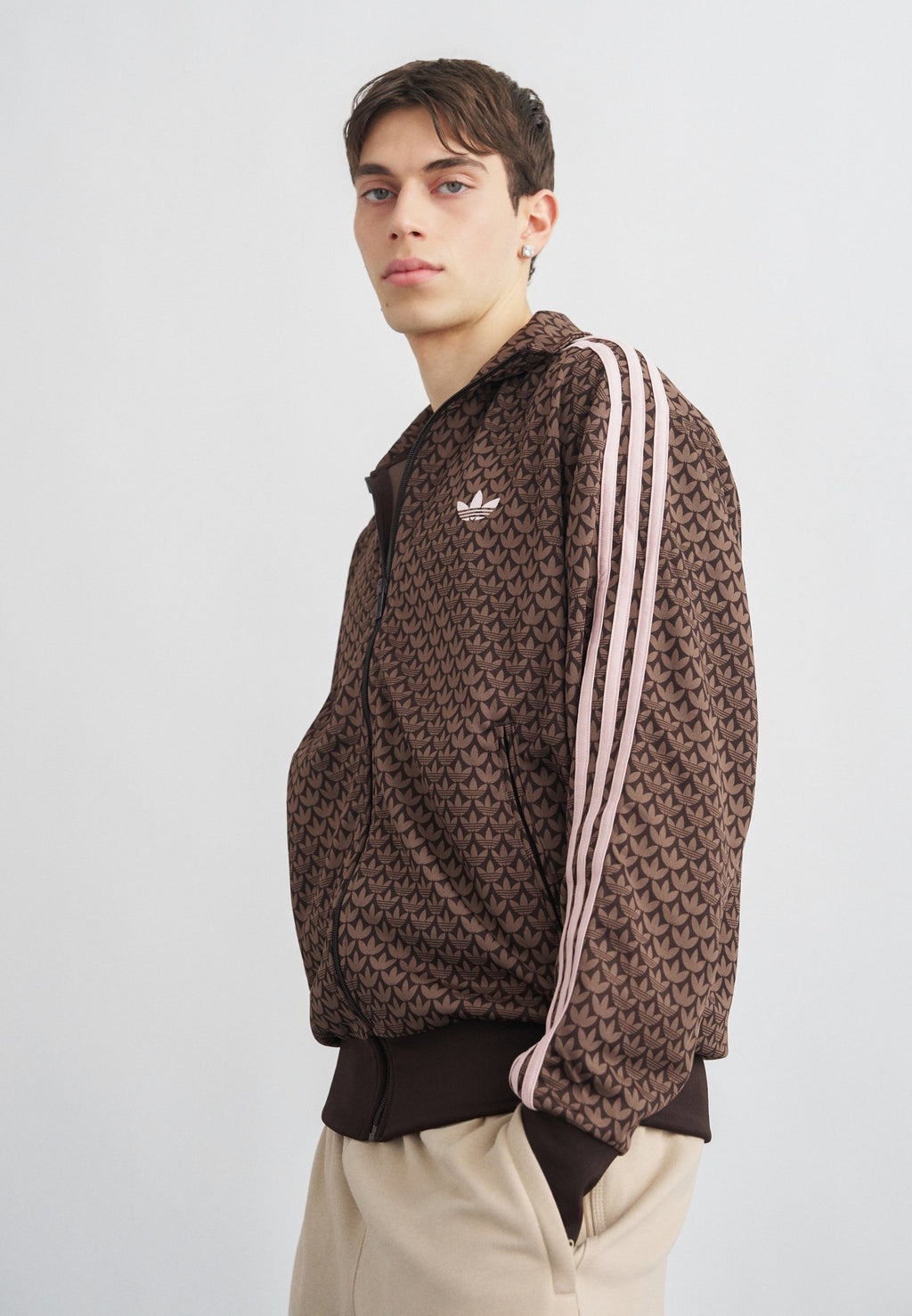 FIREBIRD MONOGRAM - Zip-up sweatshirt - aurora coffee/earth strata/sandy pink