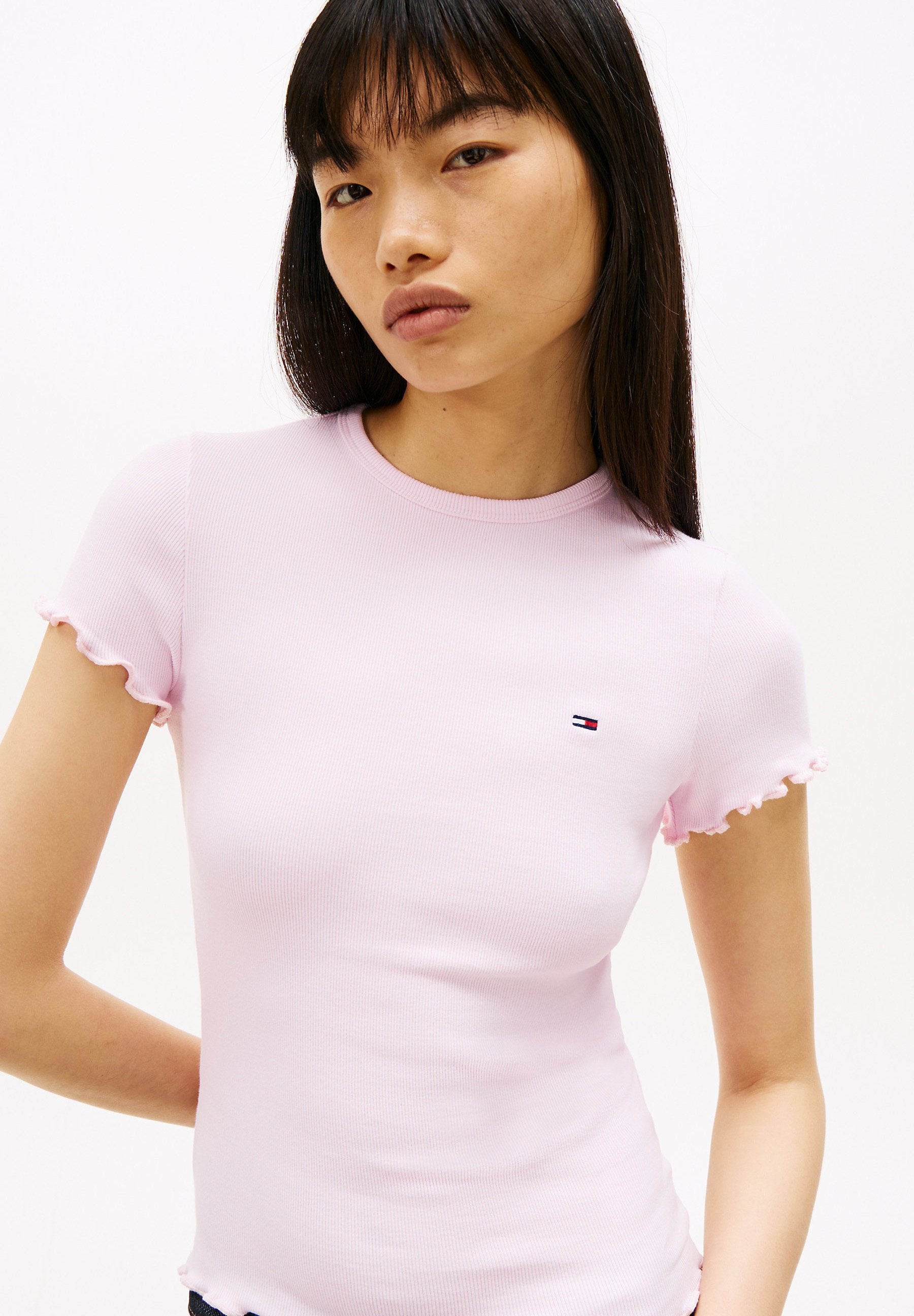 SLIM LETTUCE EDGE  - Basic T-shirt - pearly pink
