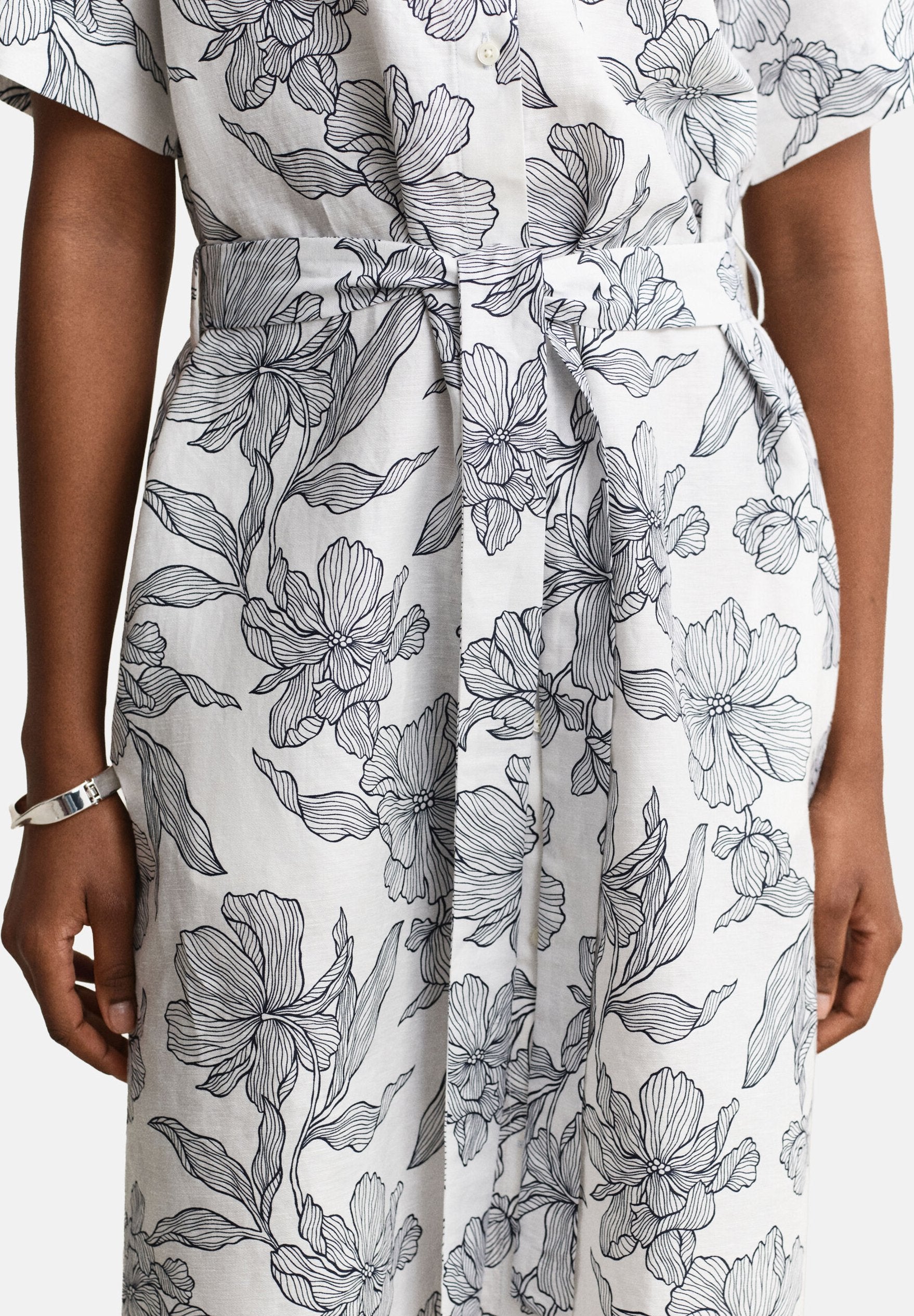 FLORAL PRINT SHIRT DRESS - Shirt dress - evening blue