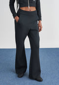 FLARE  - Tracksuit bottoms - black/dark smoke grey