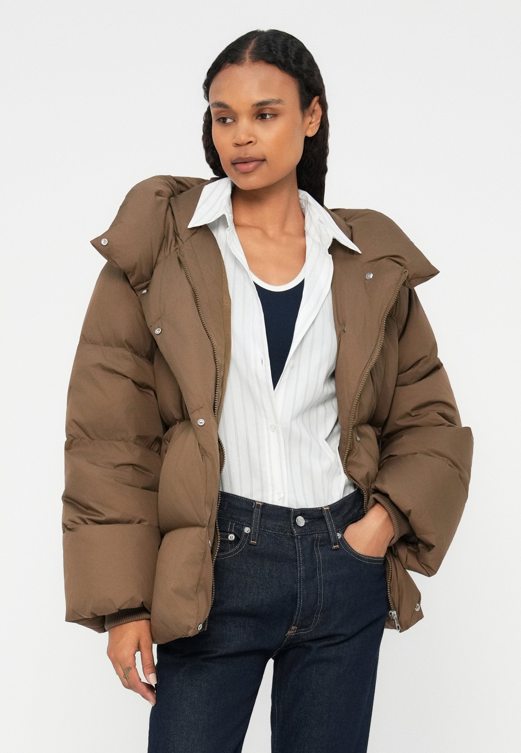 WATER REPELLENT DOWN WRAP JACKET - Winter jacket - nordic taupe