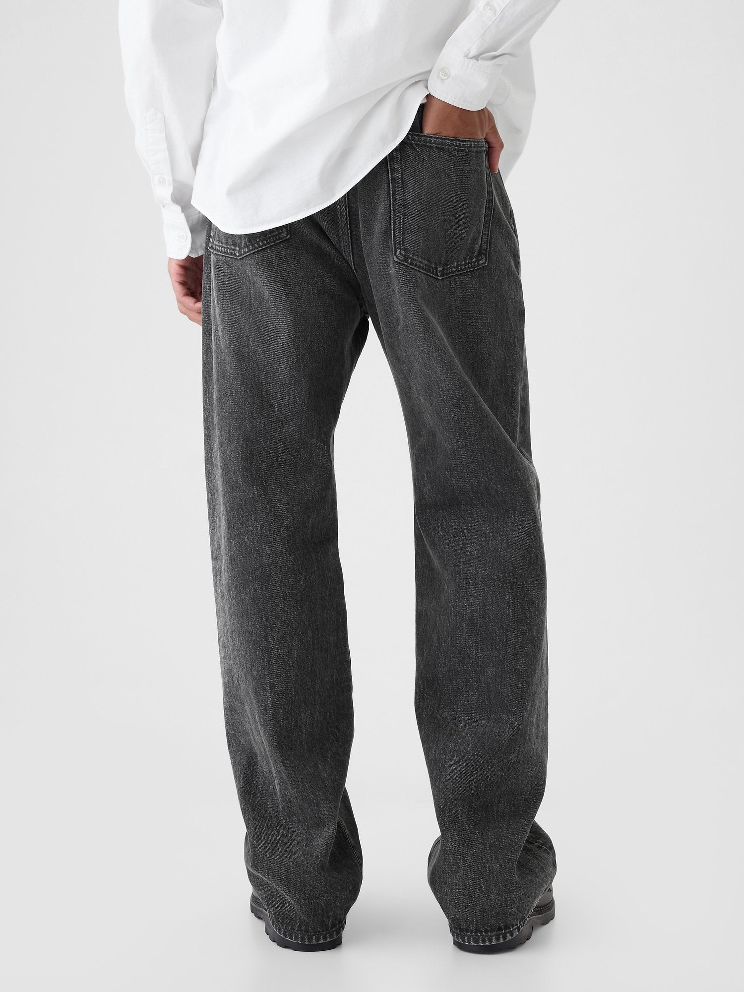 90S LOOSE ORGANIC UNISEX - Jean coupe ample - noir délavé