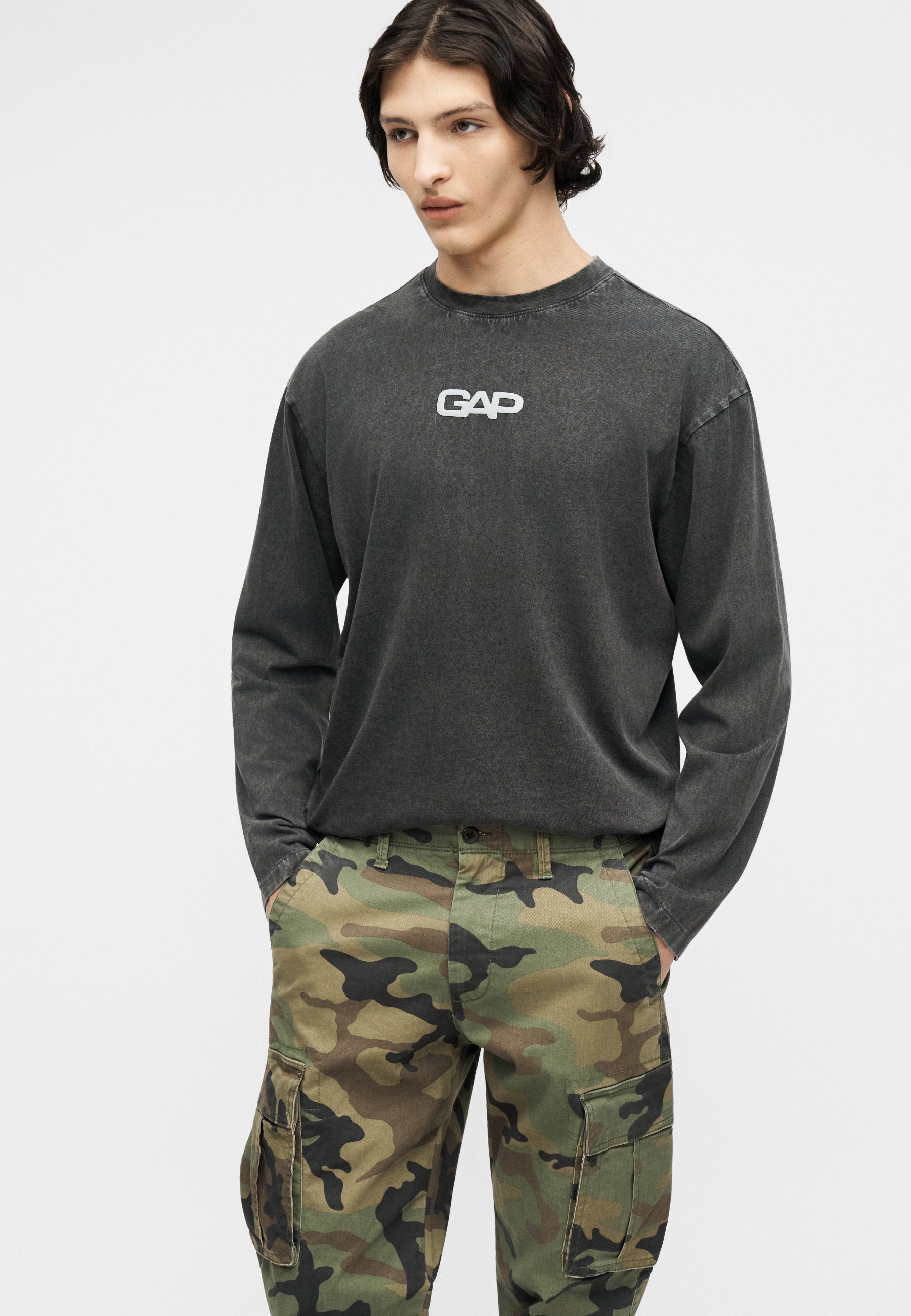LOGO TEE - Long sleeved top - moonless night