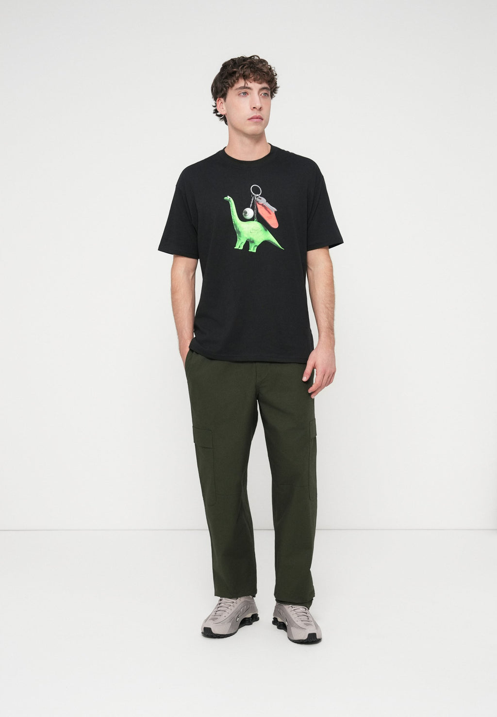 DINO KEYCHAIN - Print T-shirt - black