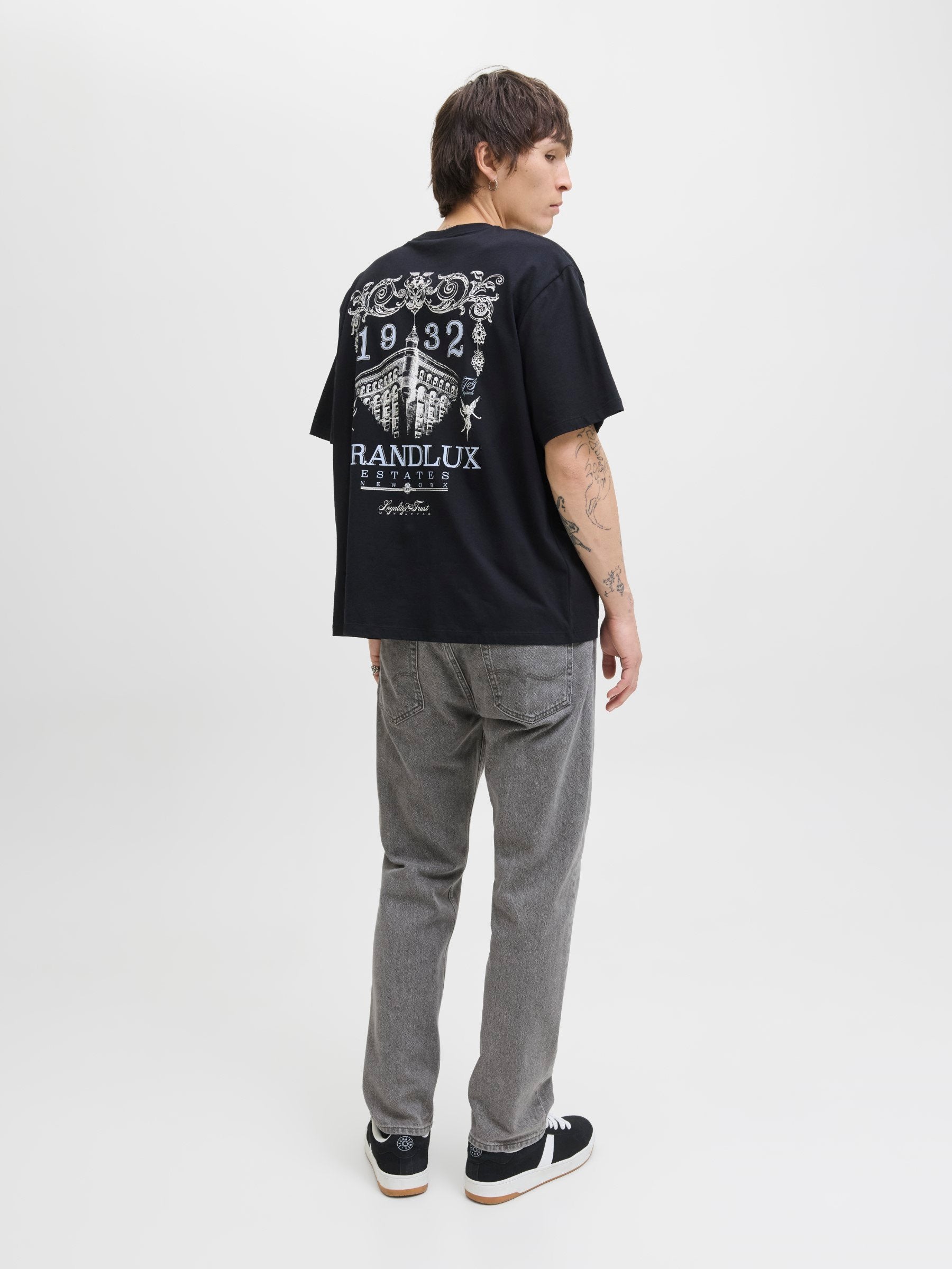 Relaxed Fit JJICHRIS JJORIGINAL SQ 067 NOOS - Bol kesim jean - gri denim