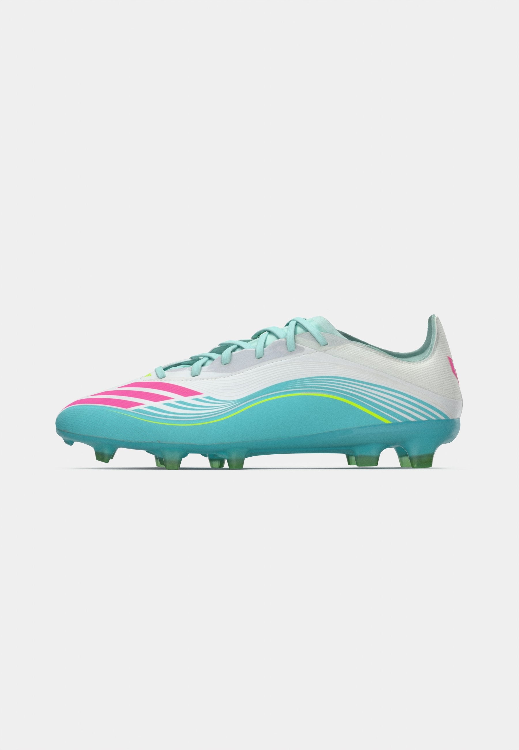 F50 MESSI PRO KATI ZEMİN UNISEX - Sert zemin futbol ayakkabıları - footwear white/lucid pink/flash aqua