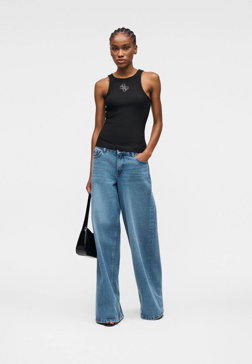 ROUND NECK GUENDALINA - Top - jet black