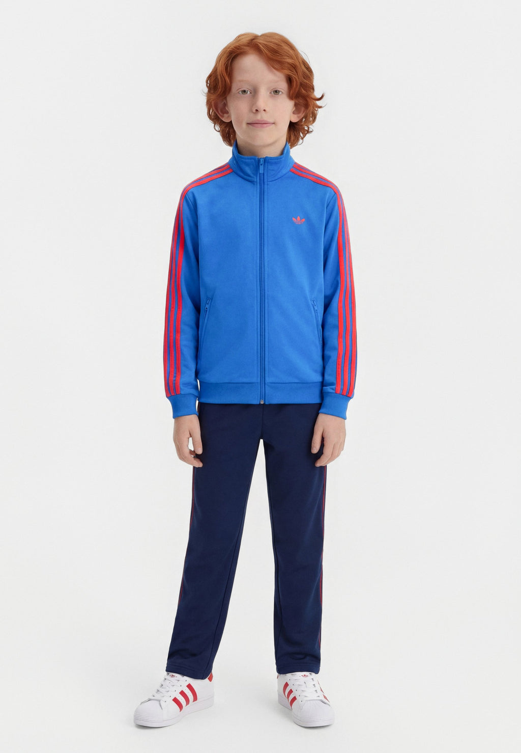 FIREBIRD JUNIOR UNISEX - سويت شيرت بسحاب - أزرق/أحمر شبه شفاف