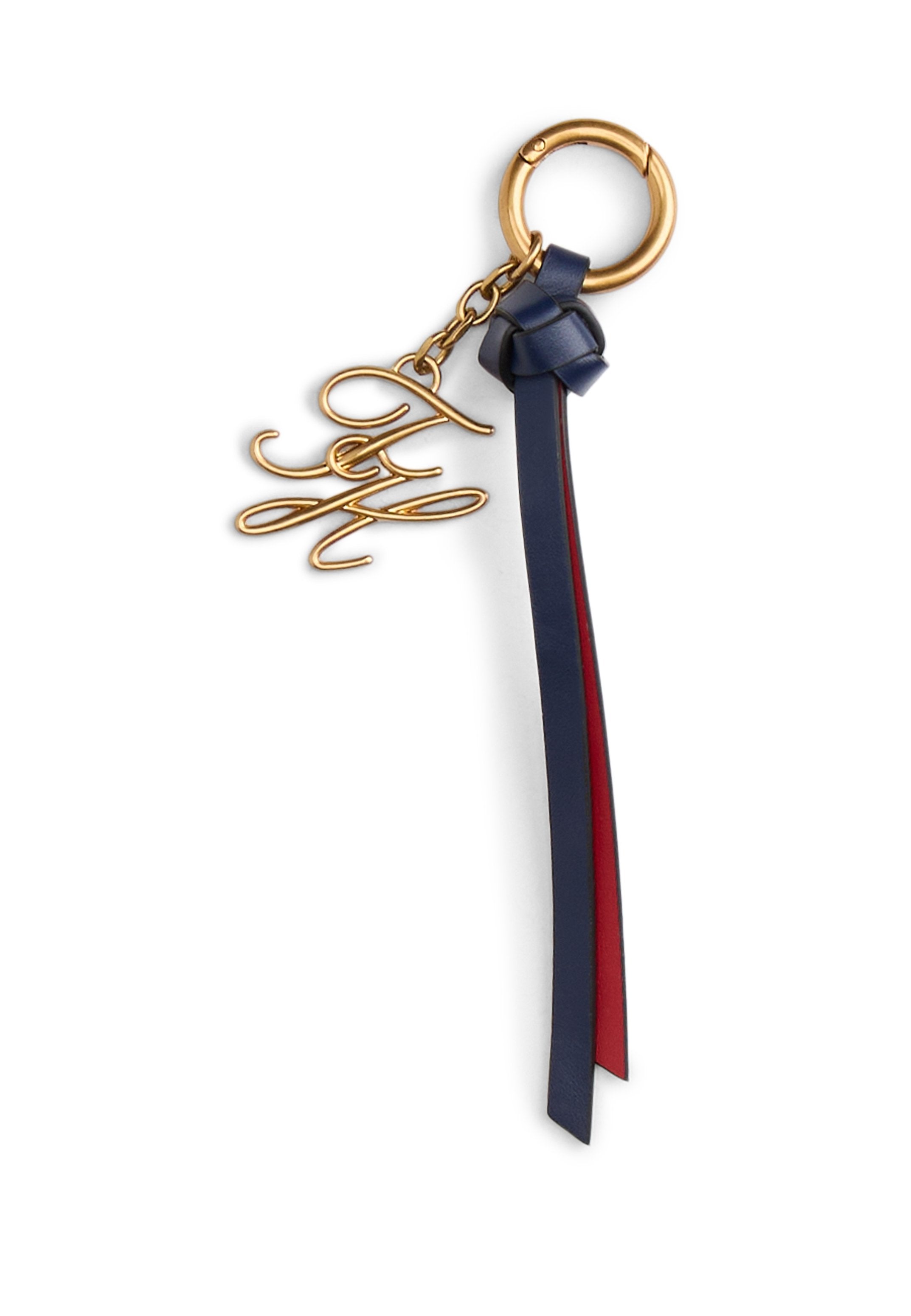 PORTE-CLÉS EN CUIR PLAQUE LOGO - Rouge primaire
