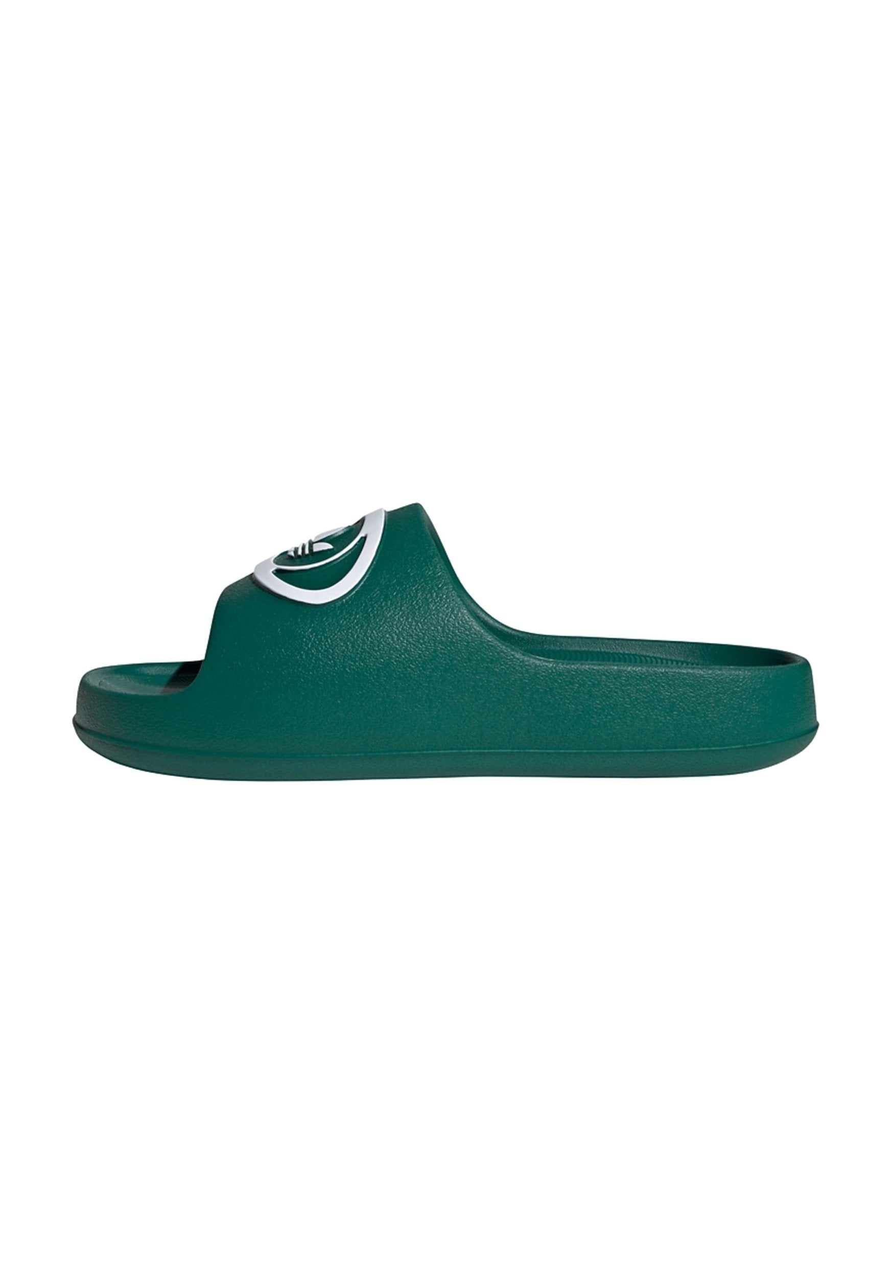 ADILETTE 00S UNISEX - Terlik - koyu yeşil/beyaz/yok