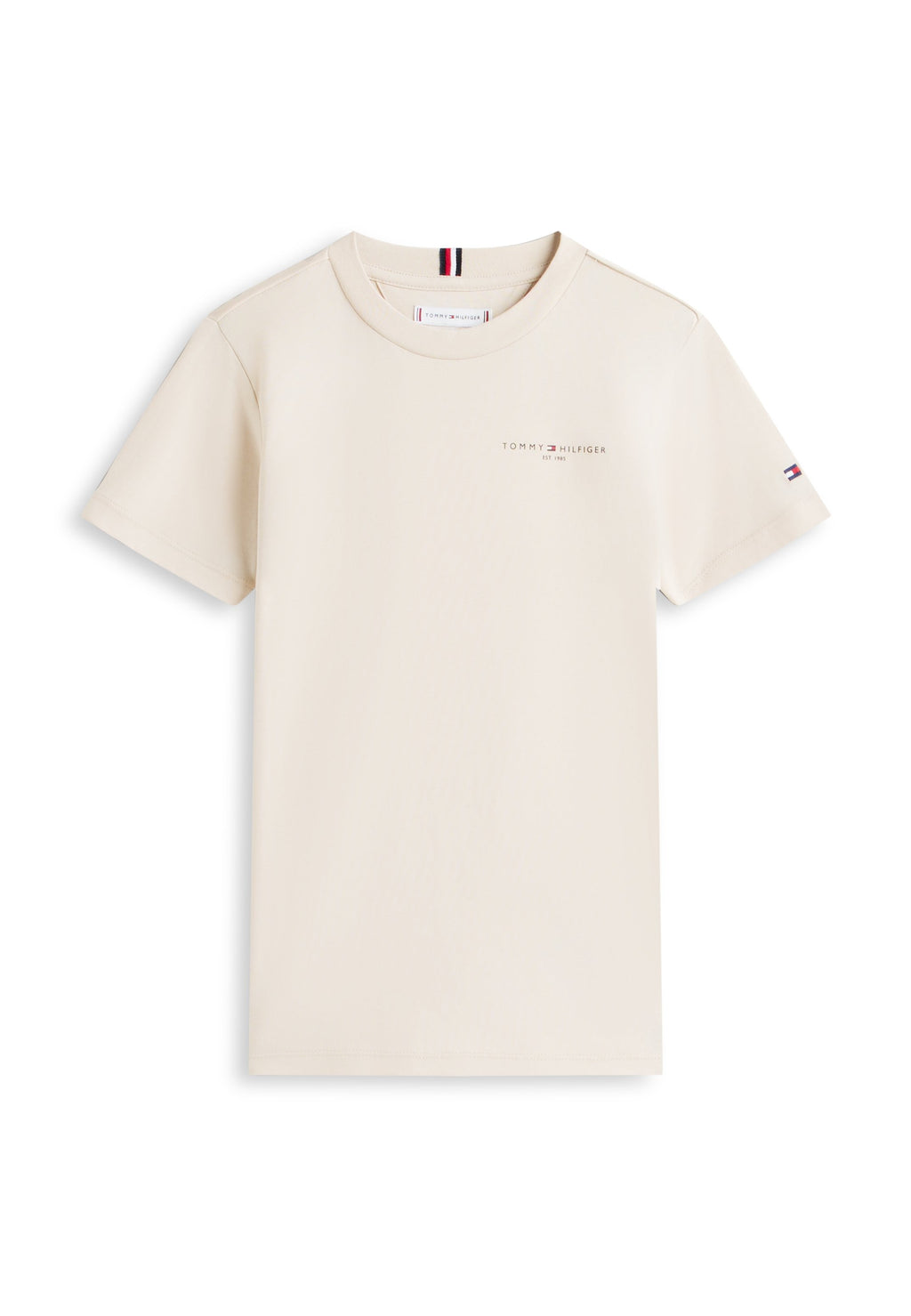 TEE-SHIRT RAS DE COU LOGO JERSEY - T-shirt basique - classic beige