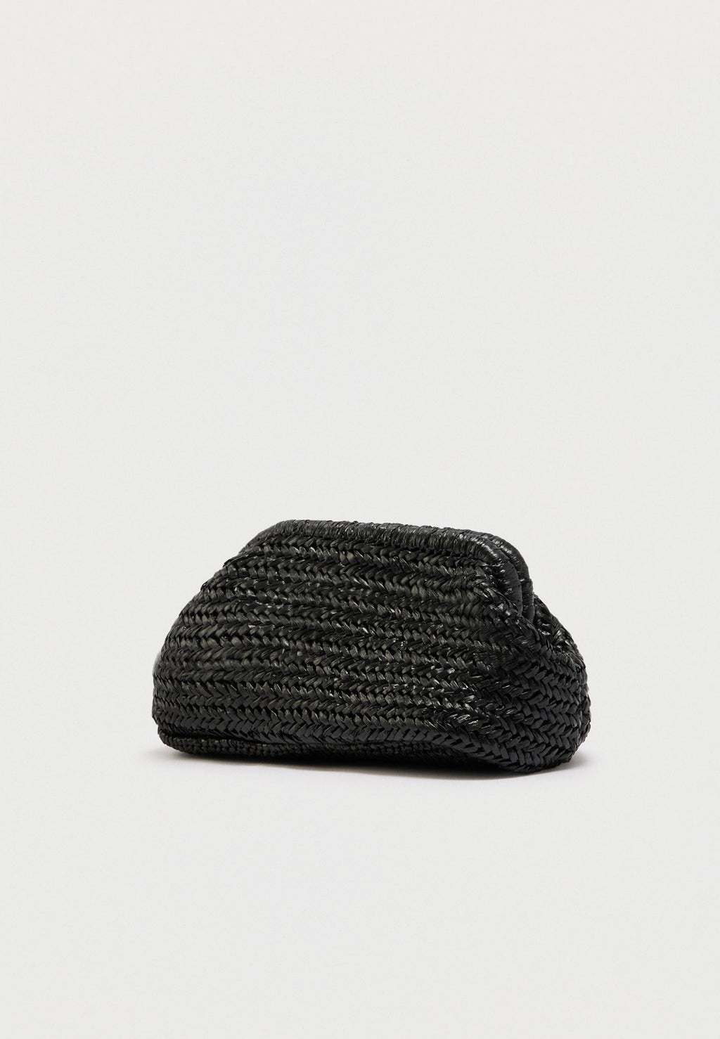 RAFFIA TEXTURED LOGO CLUTCH - Clutch - black