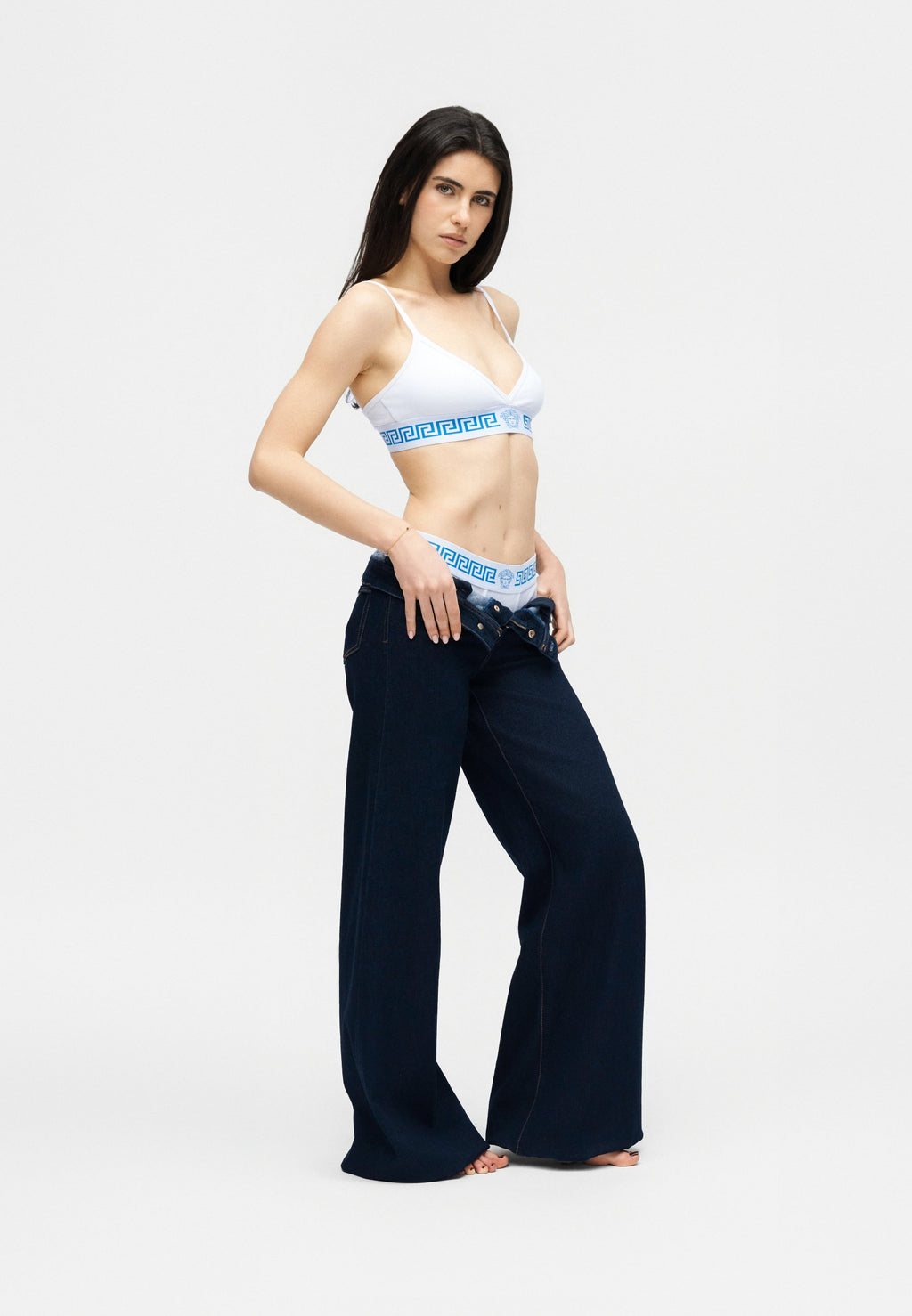 Bustier - white/electric blue