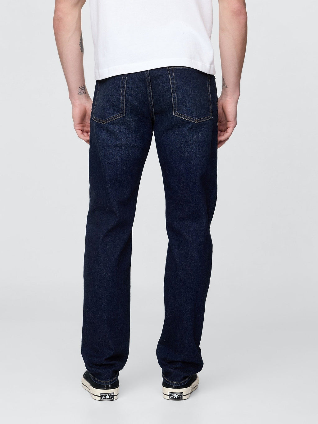 STRAIGHT WORN DARK - Straight leg jeans - worn dark