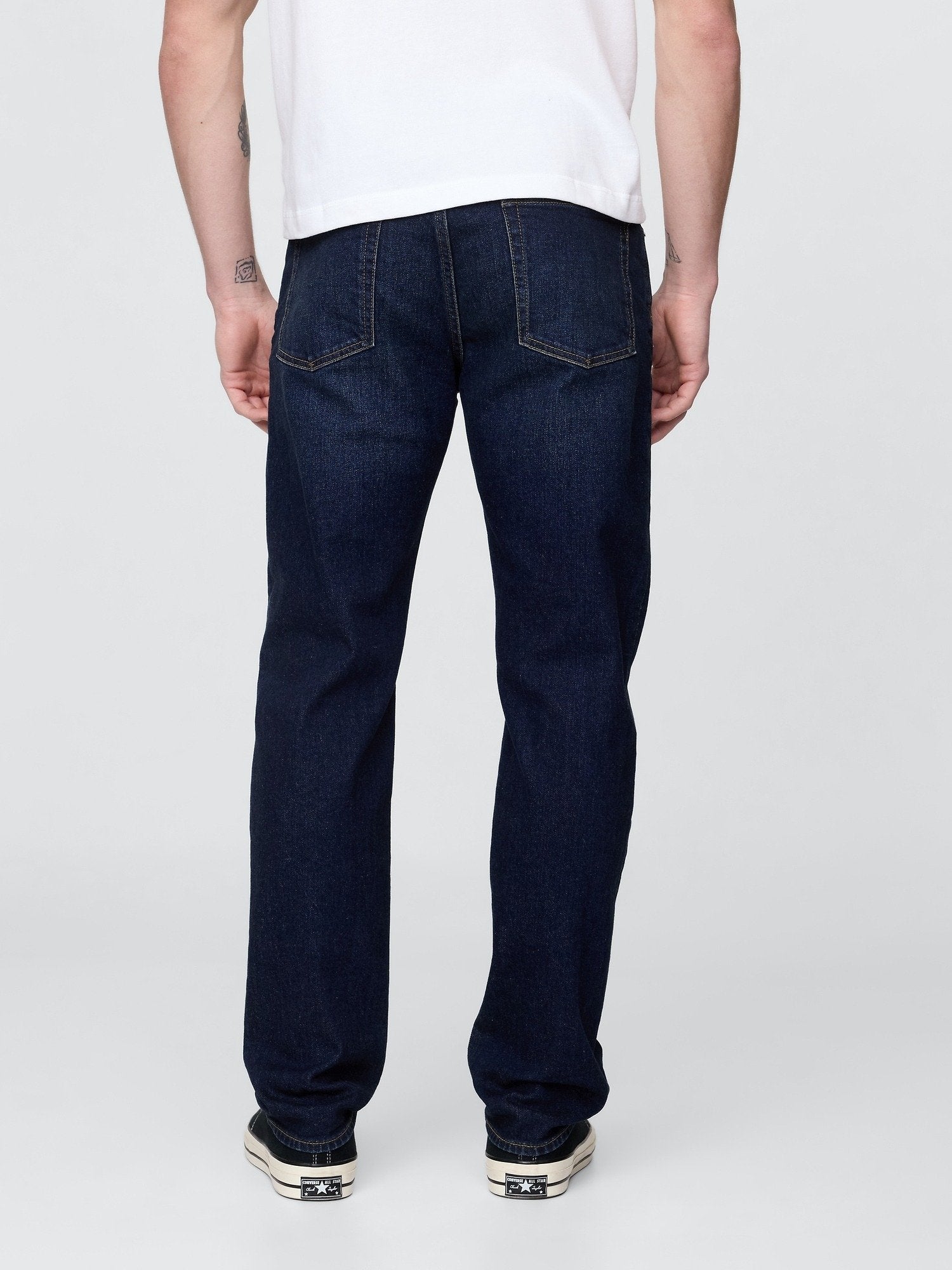 STRAIGHT WORN DARK - Straight leg jeans - worn dark