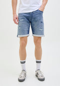 JJIRICK JJICON DENIM SHORTS - Denim shorts - blau