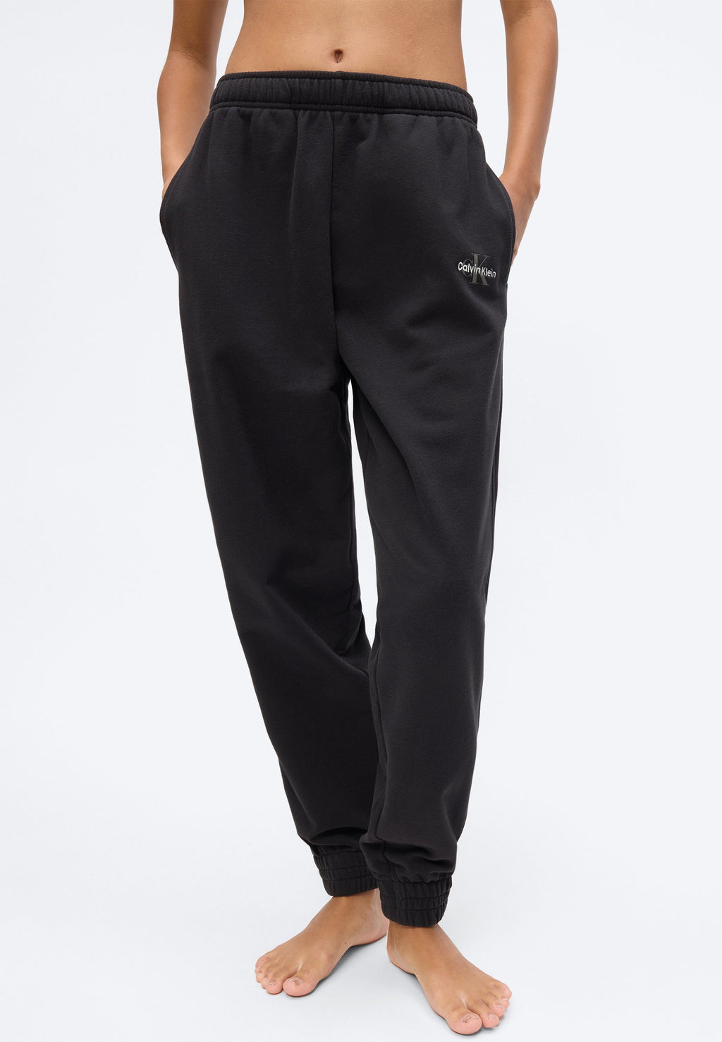 JOGGER COTTON BLEND TERRY - Pyjama bottoms - black