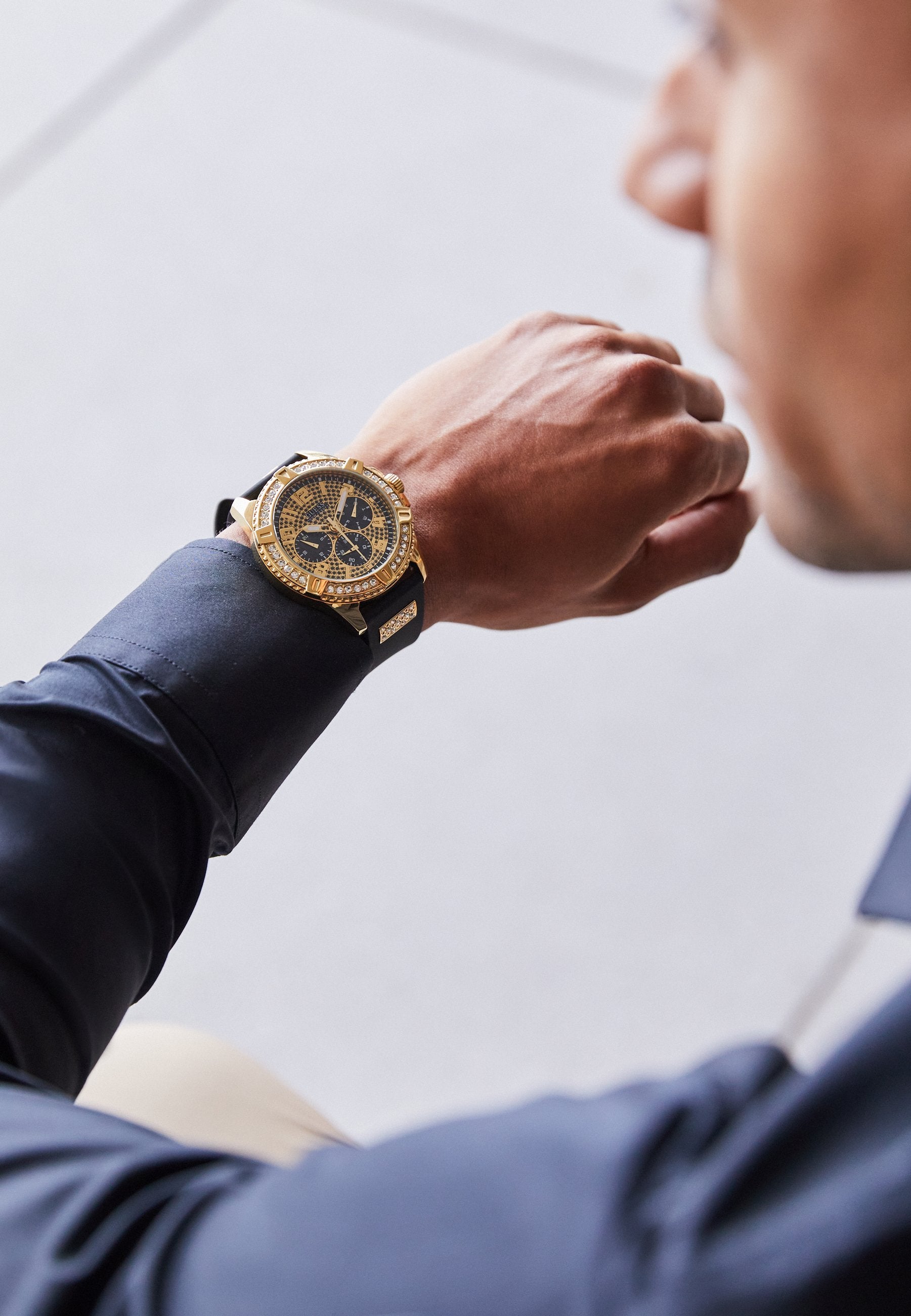 GS FRONTIER - Chronograph watch - black/gold-coloured