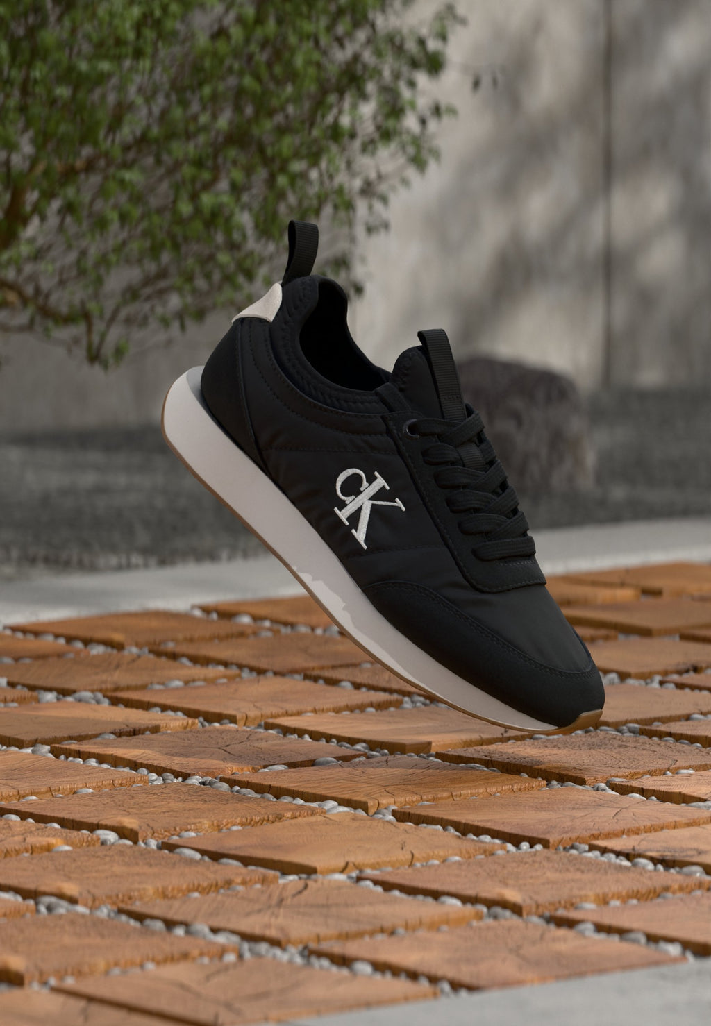 RETRO RUNNER LACE UP - Trainers - black/bright white